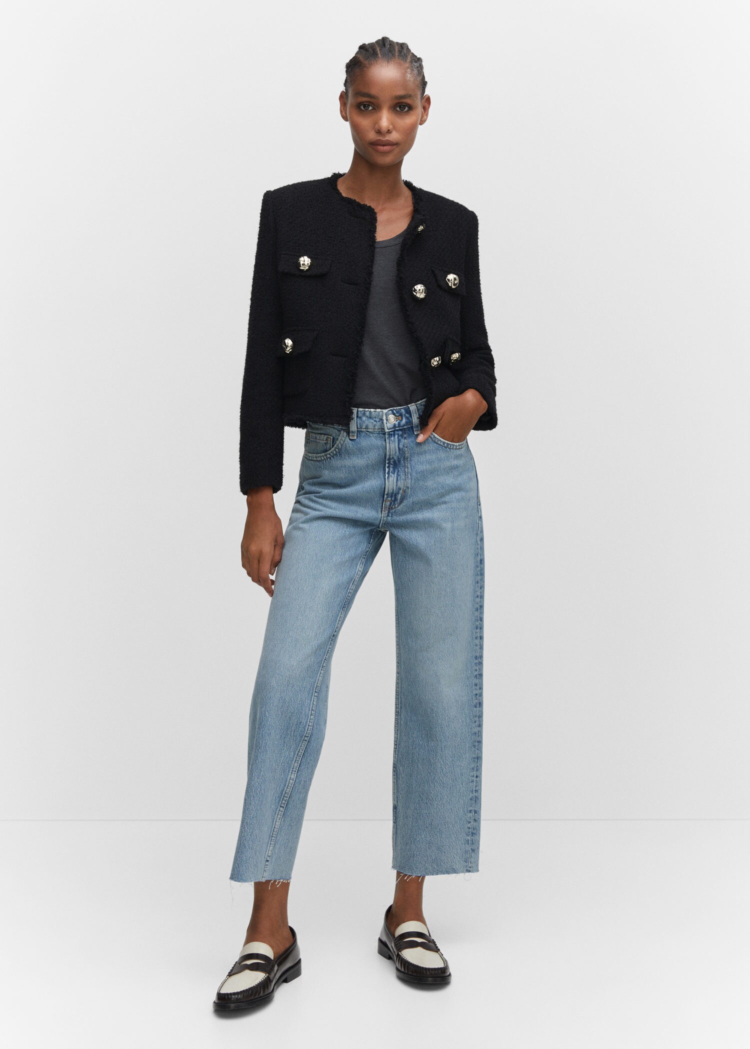Straight-fit cropped jeans | MANGO