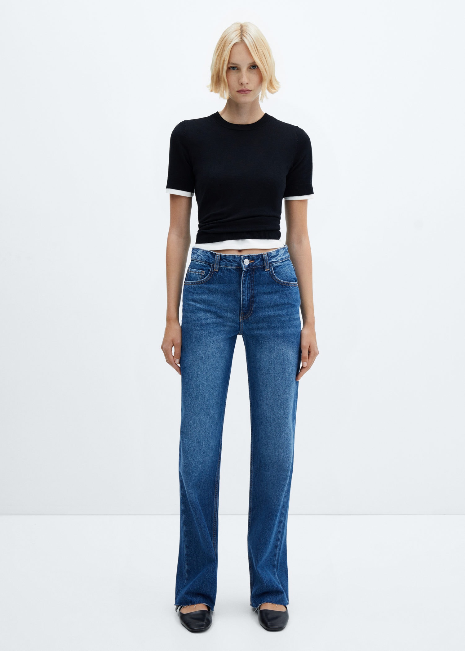 Wideleg mid-rise jeans | MANGO