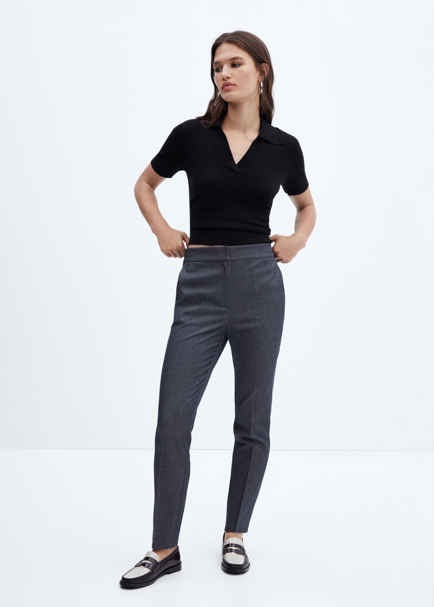 Mid-rise skinny trousers
