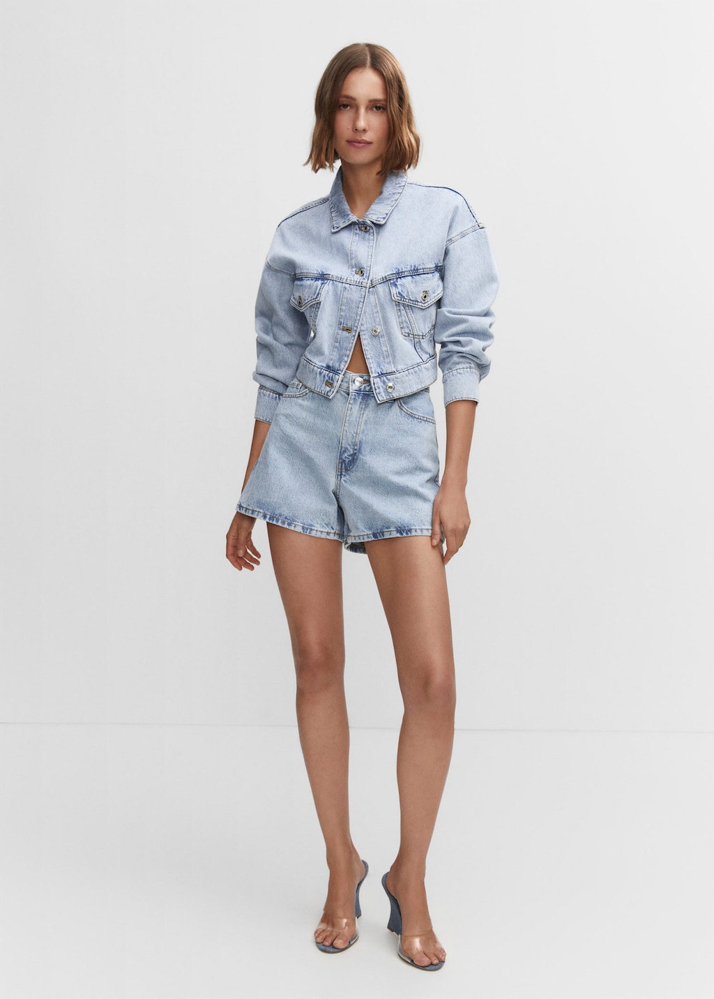 High rise denim shorts cheap zara