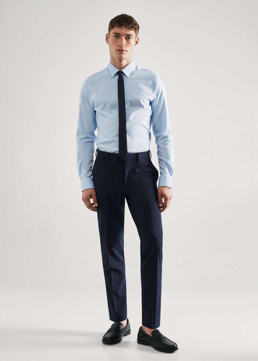 Super slim fit Tailored check trousers MANGO