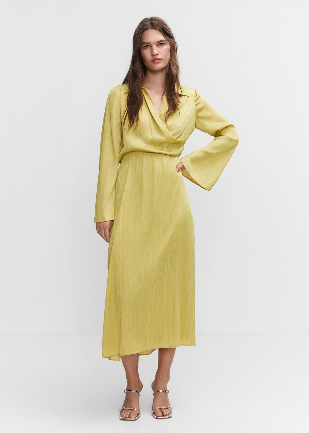 Satin shirt dress | MANGO