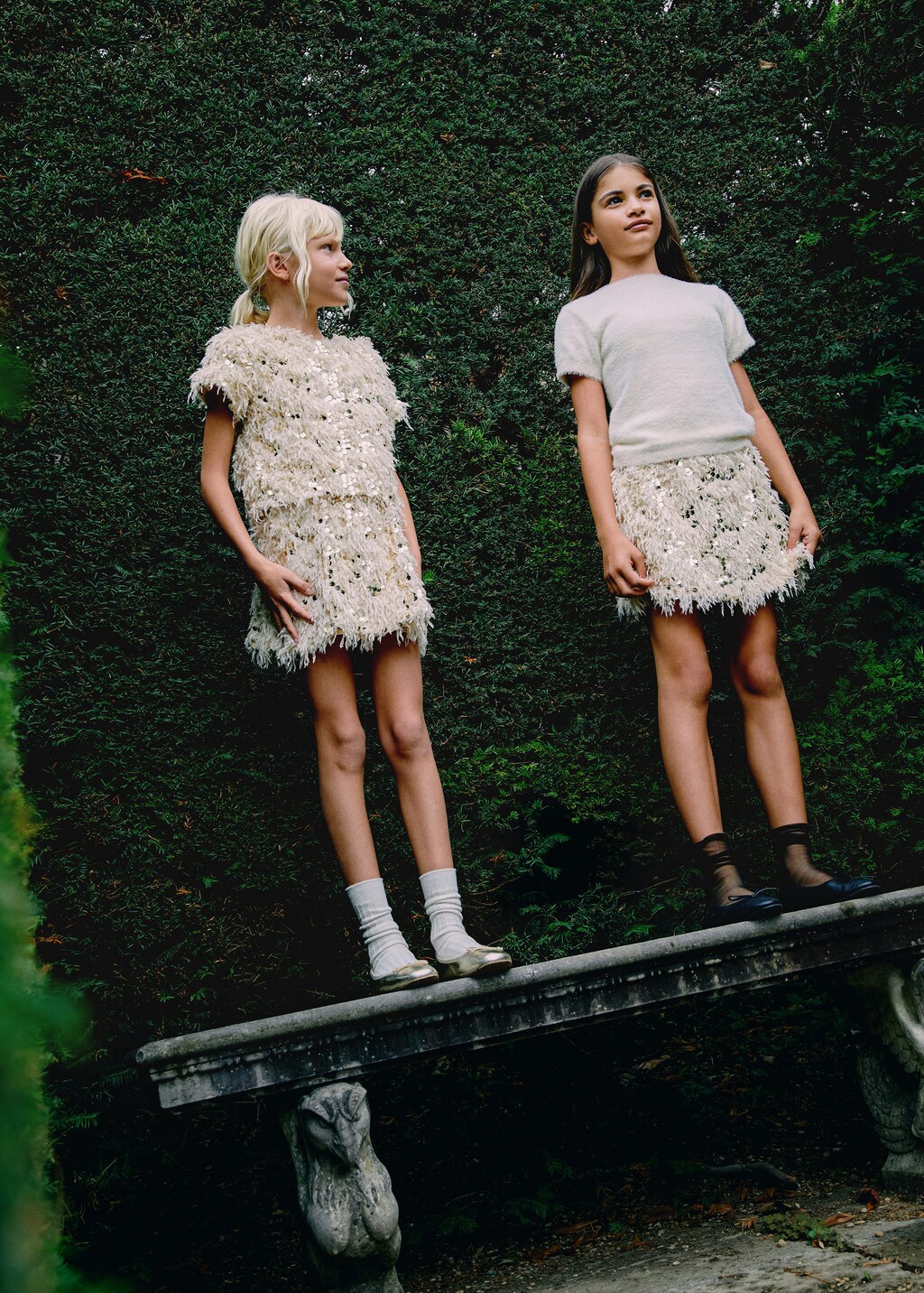 Fringed sequin skirt MANGO