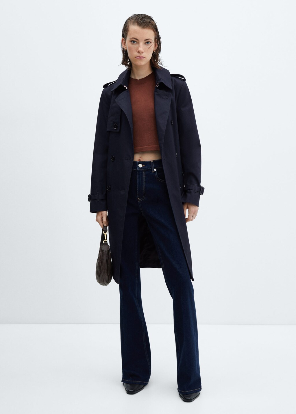 Zara navy shop trench coat