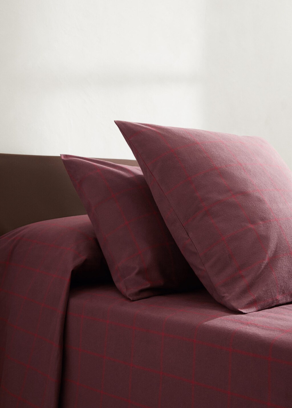 Check flannel pillowcase 60x60cm MANGO