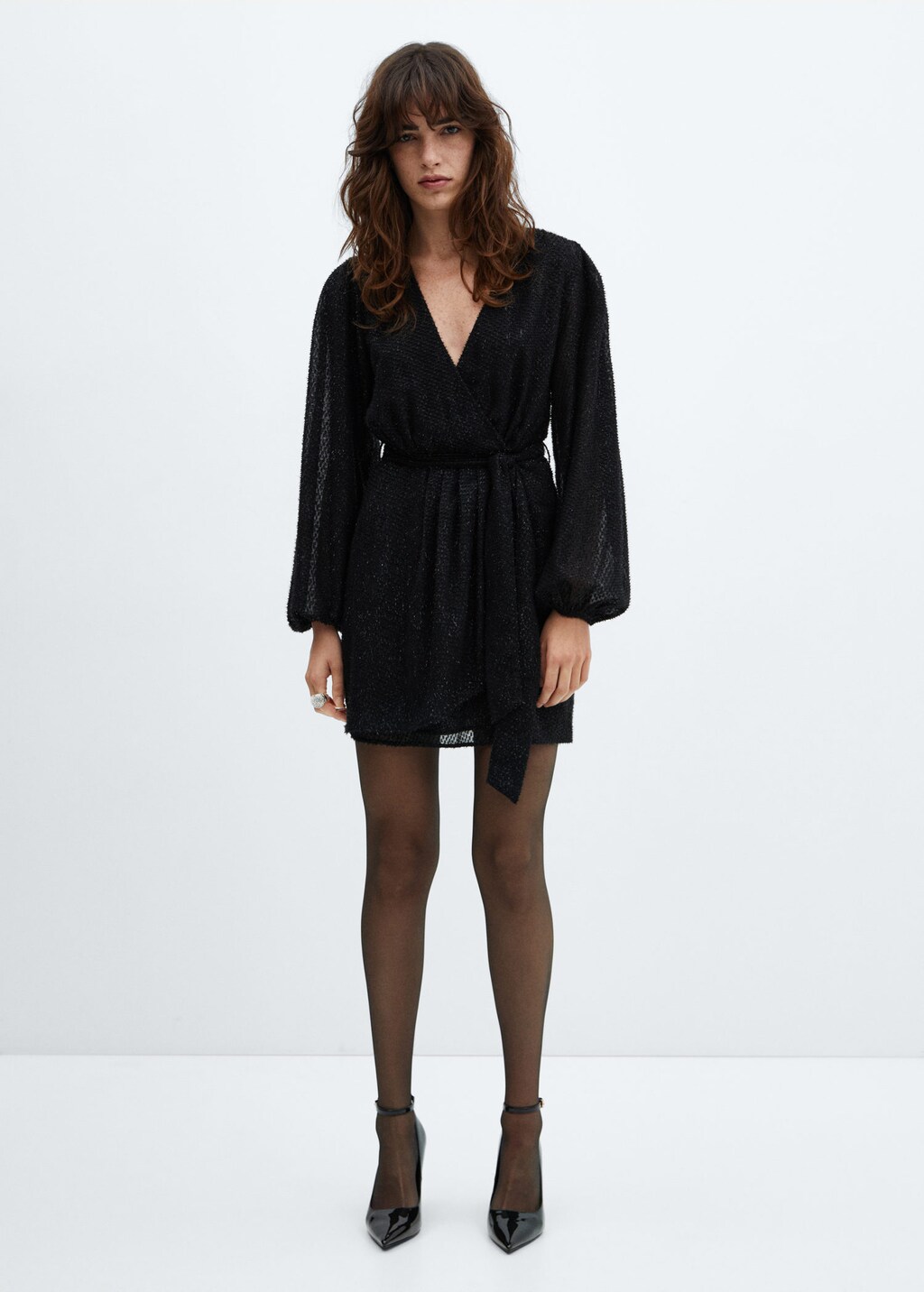 Lurex wrap dress MANGO