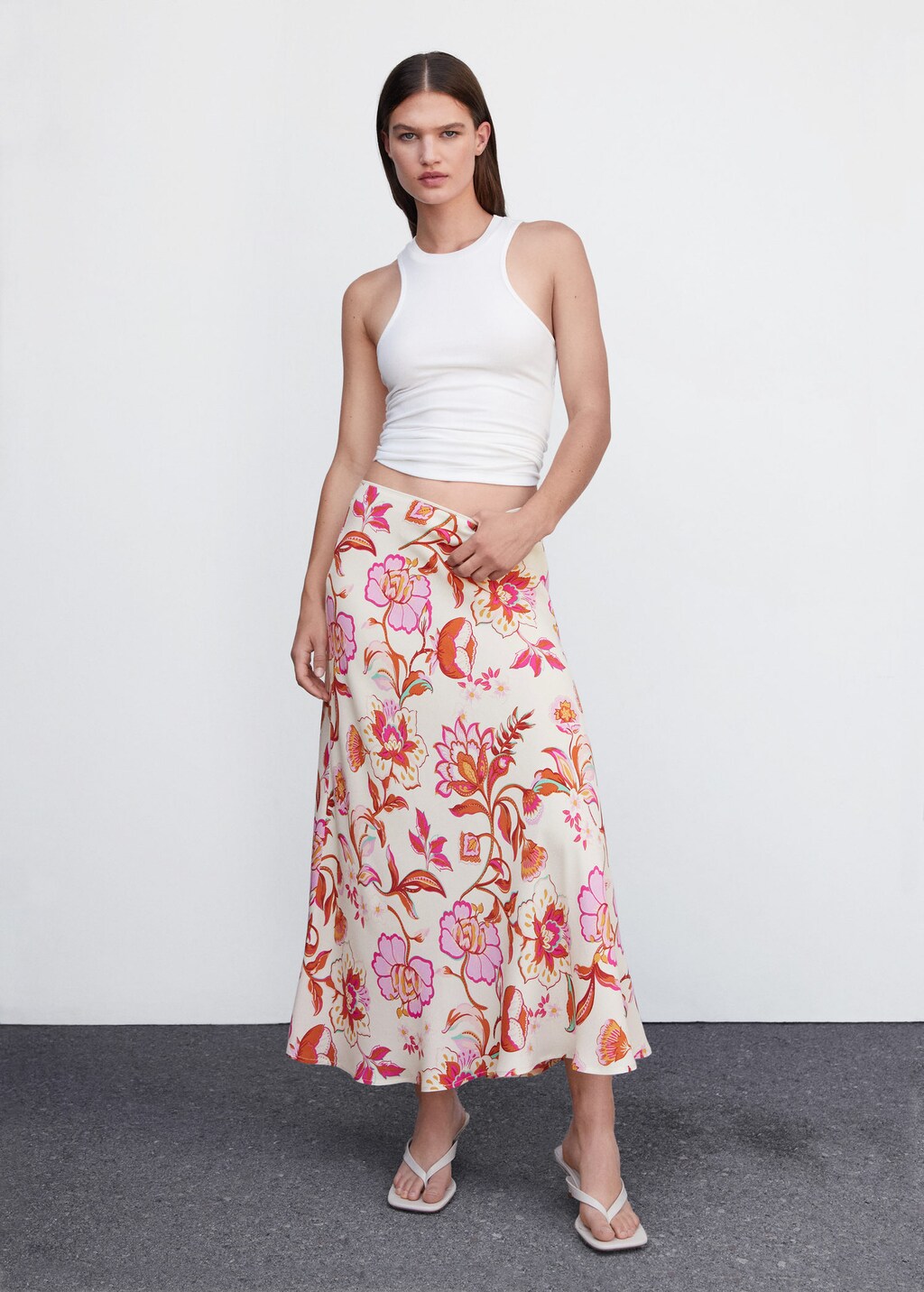 Long skirt outlet midi