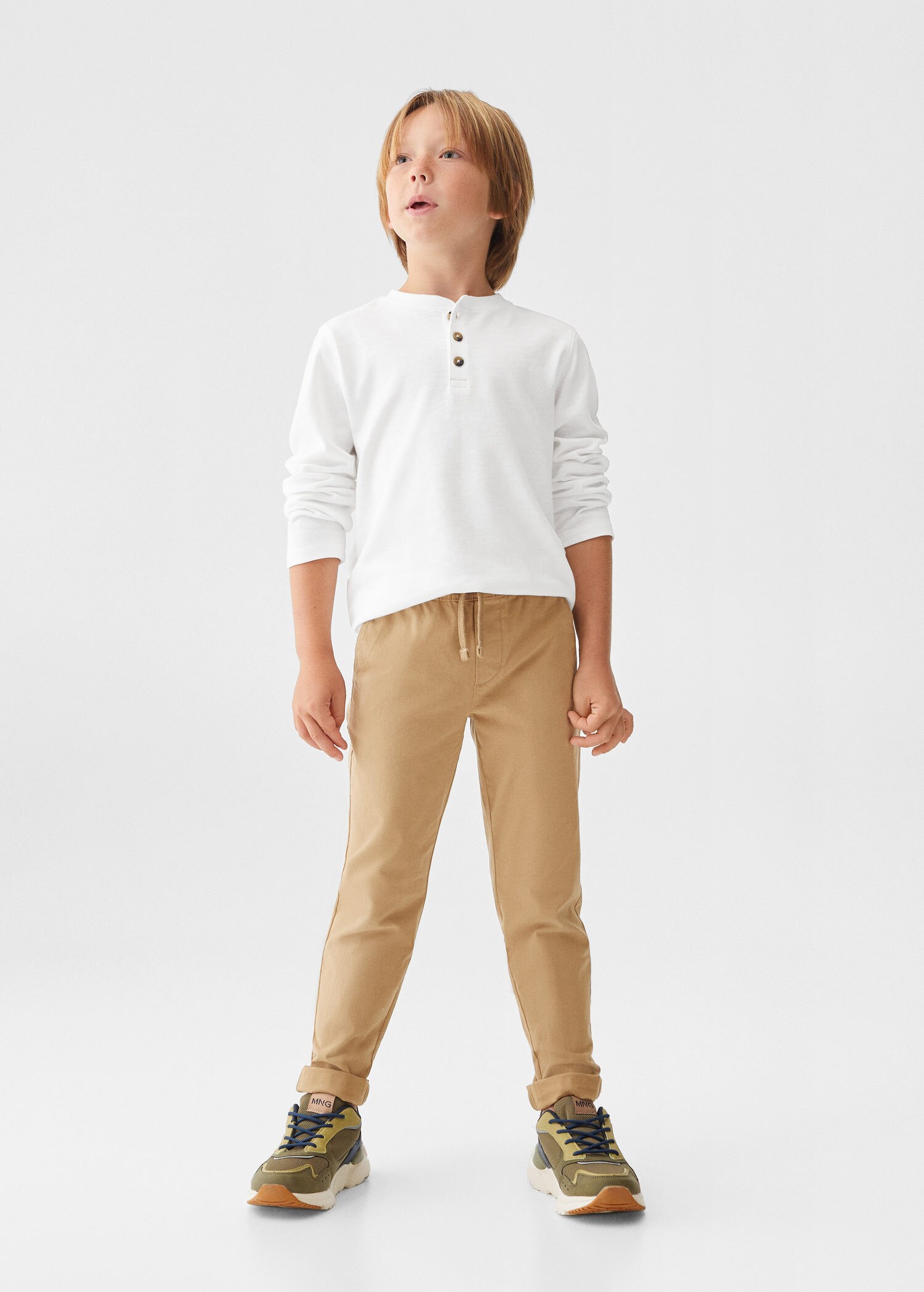 Stretch cotton-blend trousers