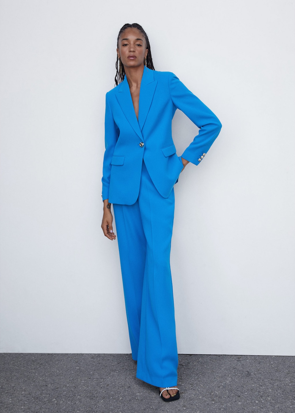 Zara blue trouser store suit