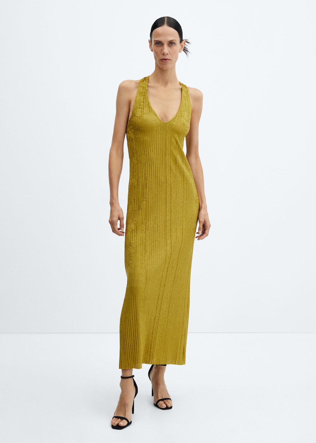 Open back pleated dress