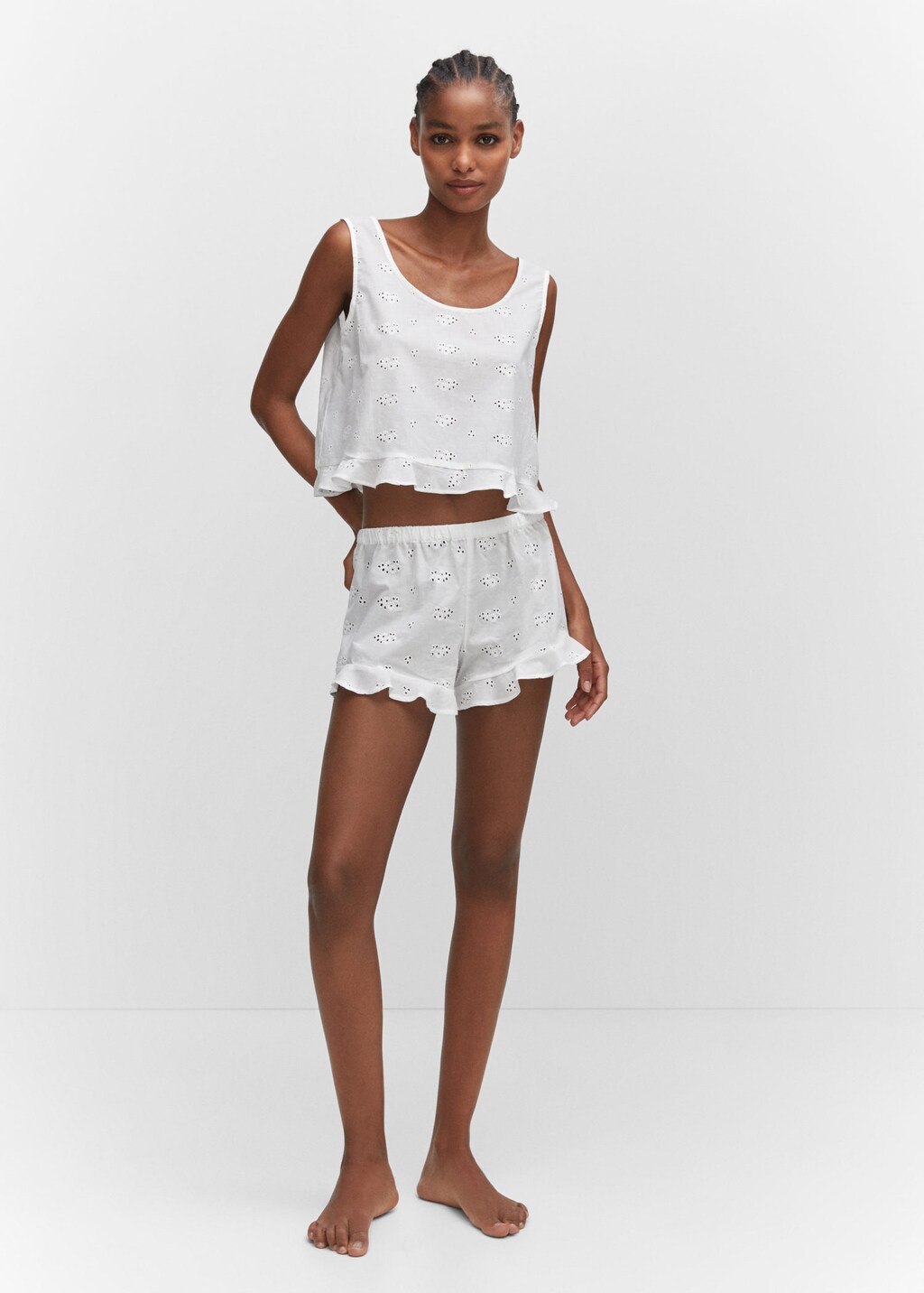 Pyjama shorts with openwork detail MANGO