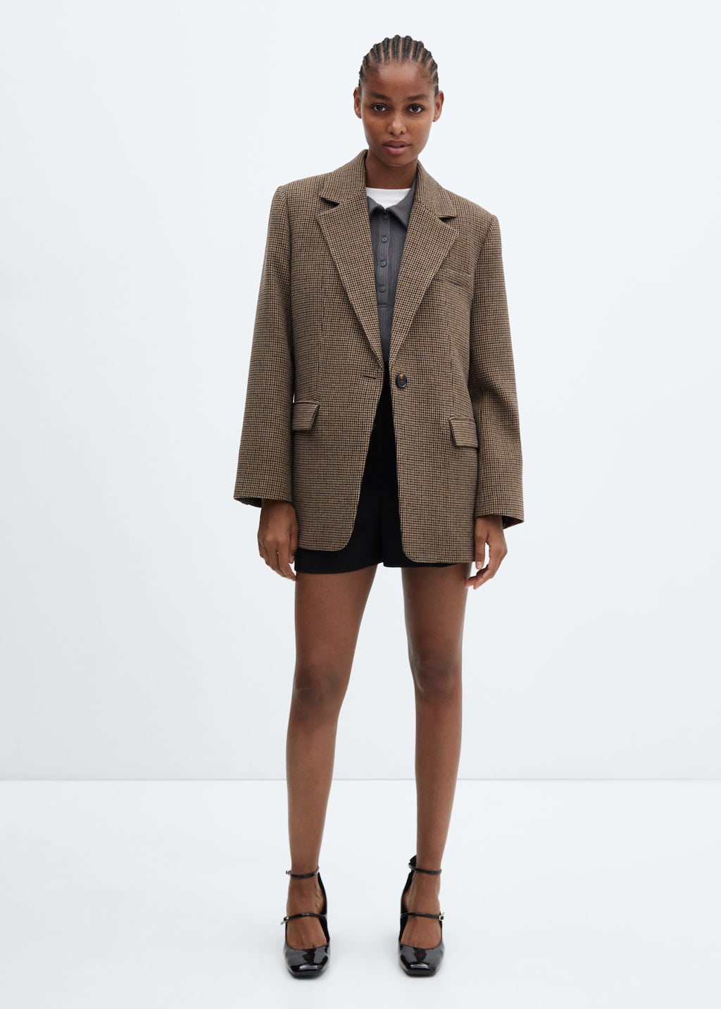 Veste pied de poule revers MANGO