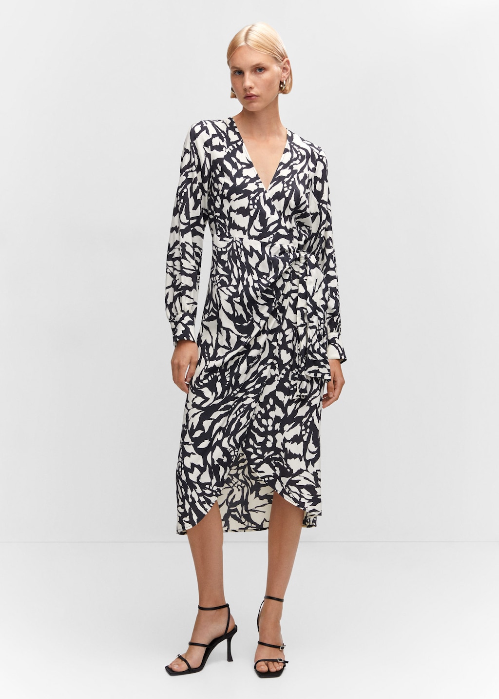 Mango leopard top wrap dress