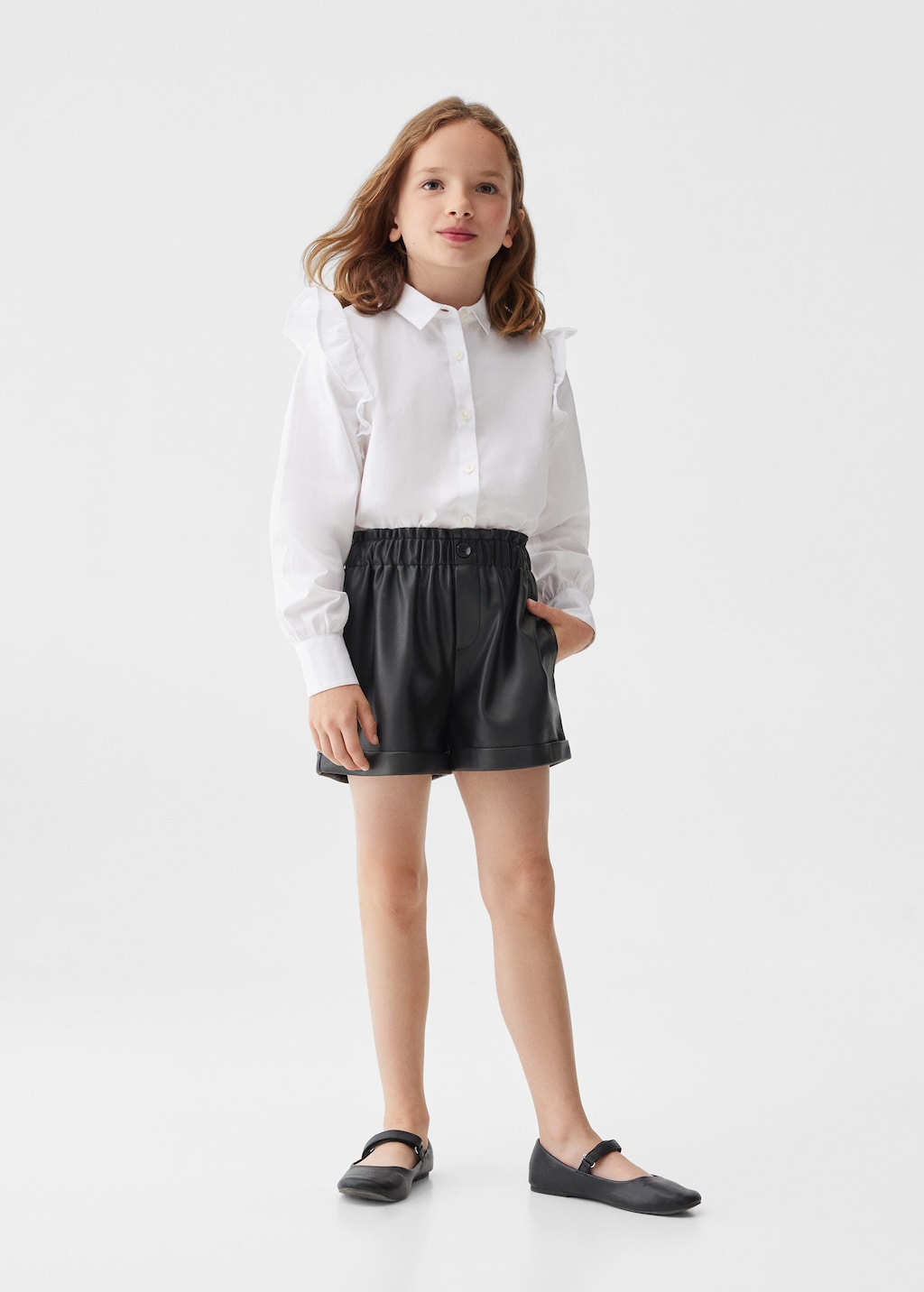 Faux leather shop shorts zara