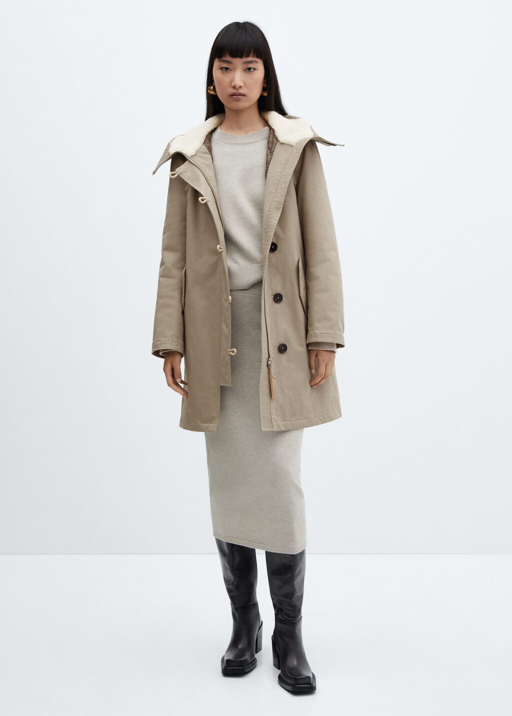 Midi clearance parka coat
