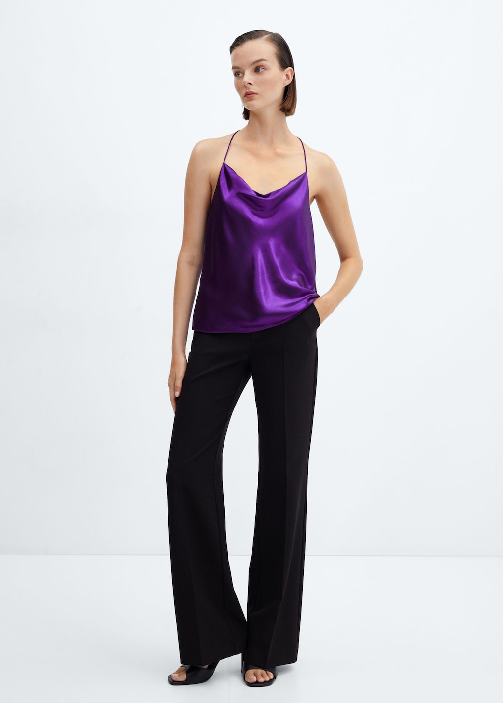 Mango satin sales top