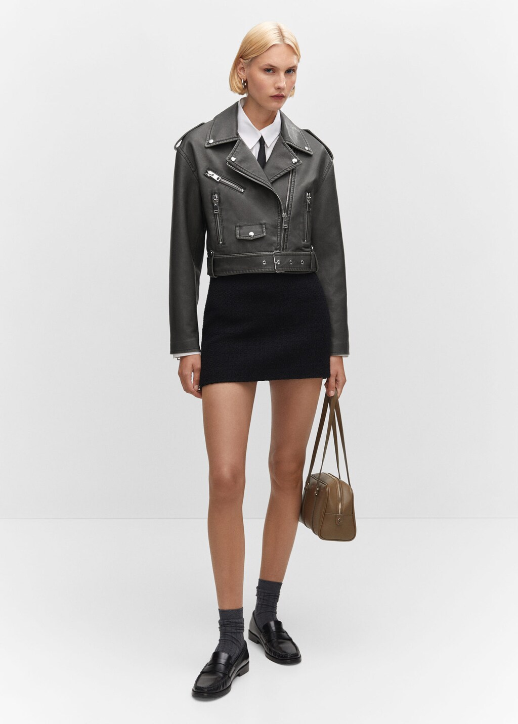 Blouson biker mango sale