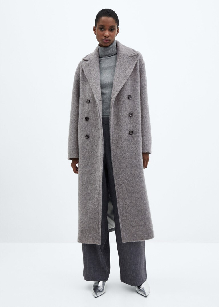 Cappotto di lana grigio da donna, cappotto di lana da donna lungo midi,  cappotto primaverile da donna, cappotto di lana elegante da donna -   Italia