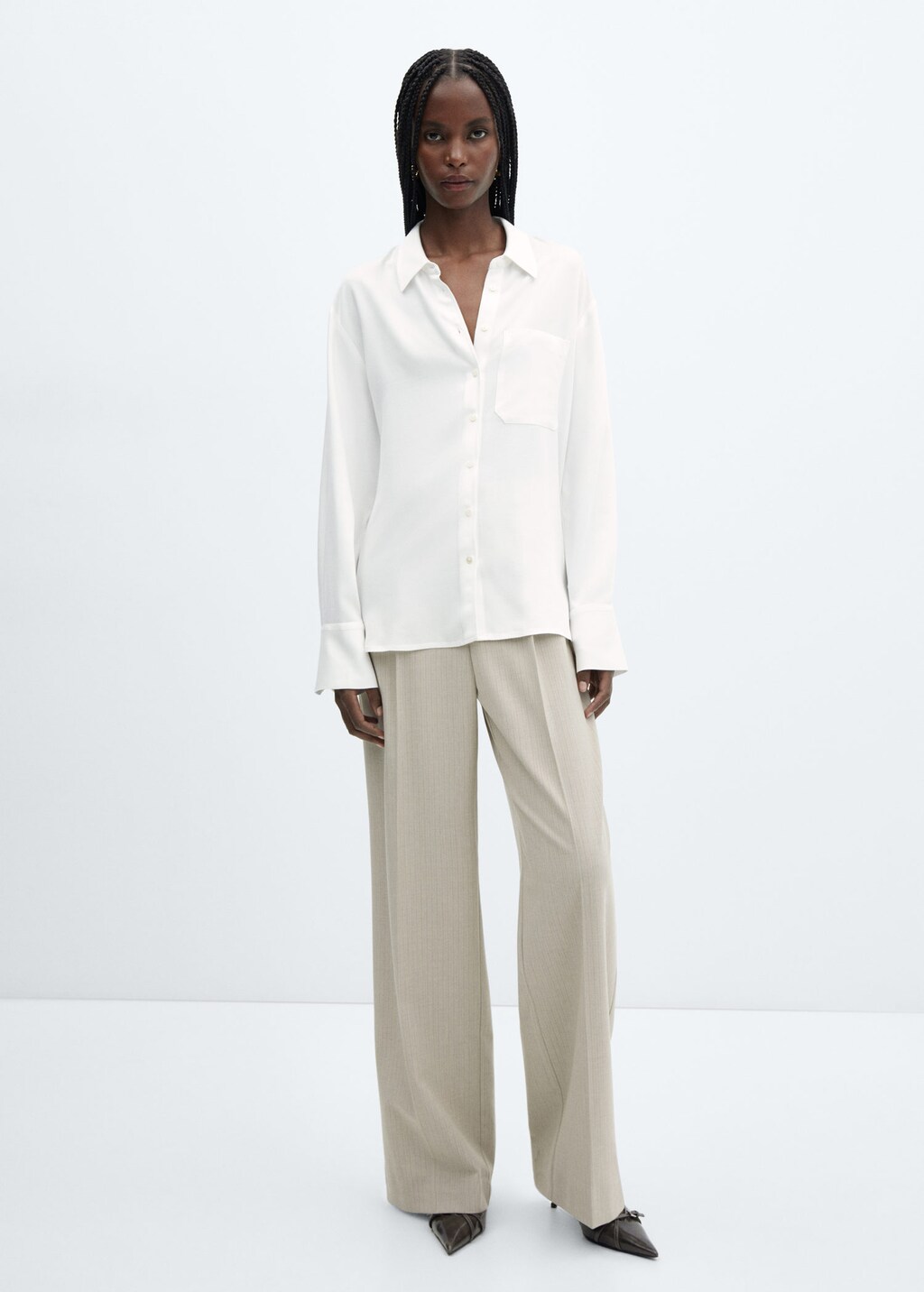 Camisa fluida blanca new arrivals