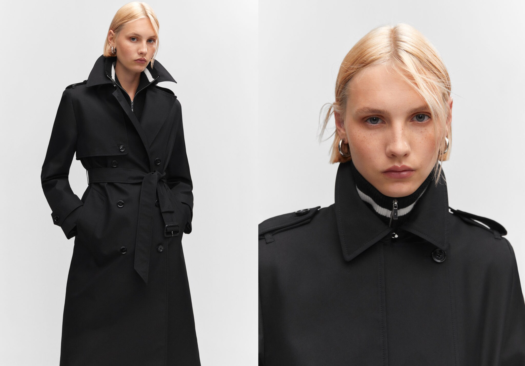 Trench impermeable doble botonadura - Plano panorámico