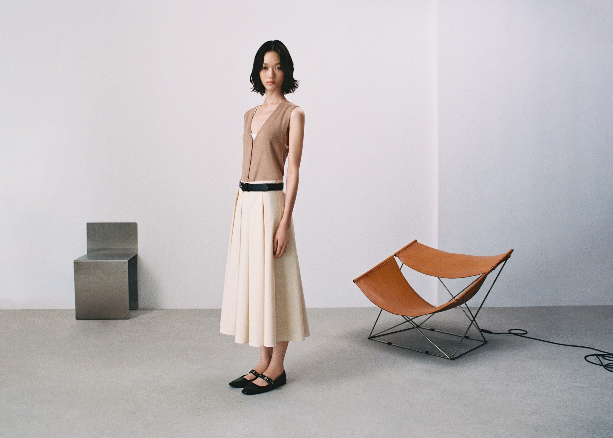 Pleated midi skirt - Panoramic plane