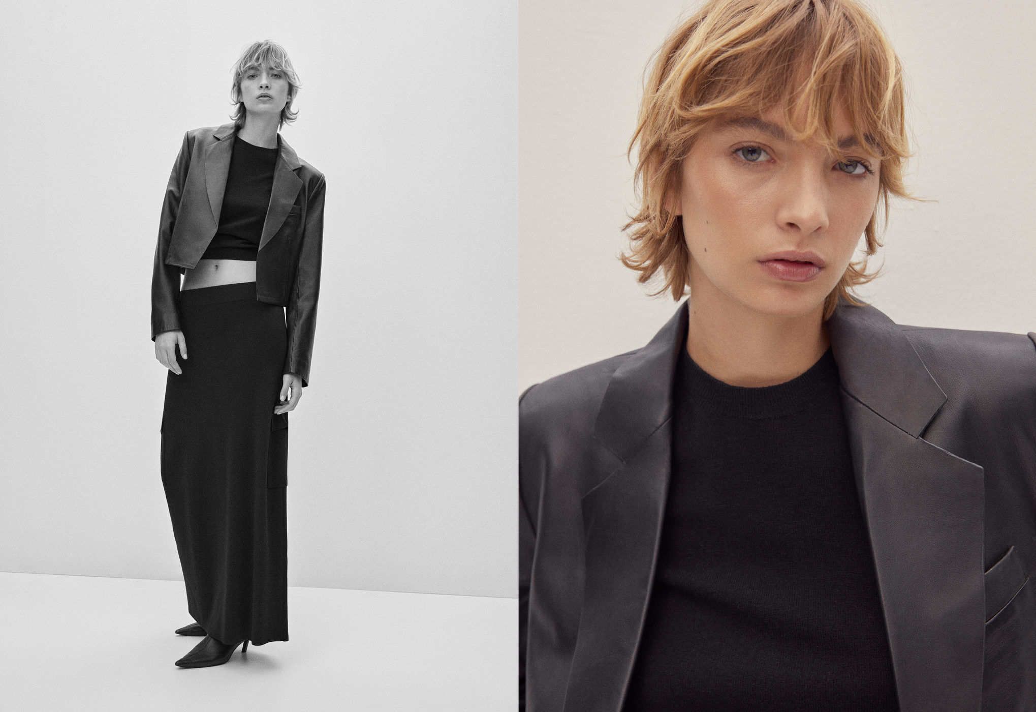 100% leather cropped jacket - Panoramic plane