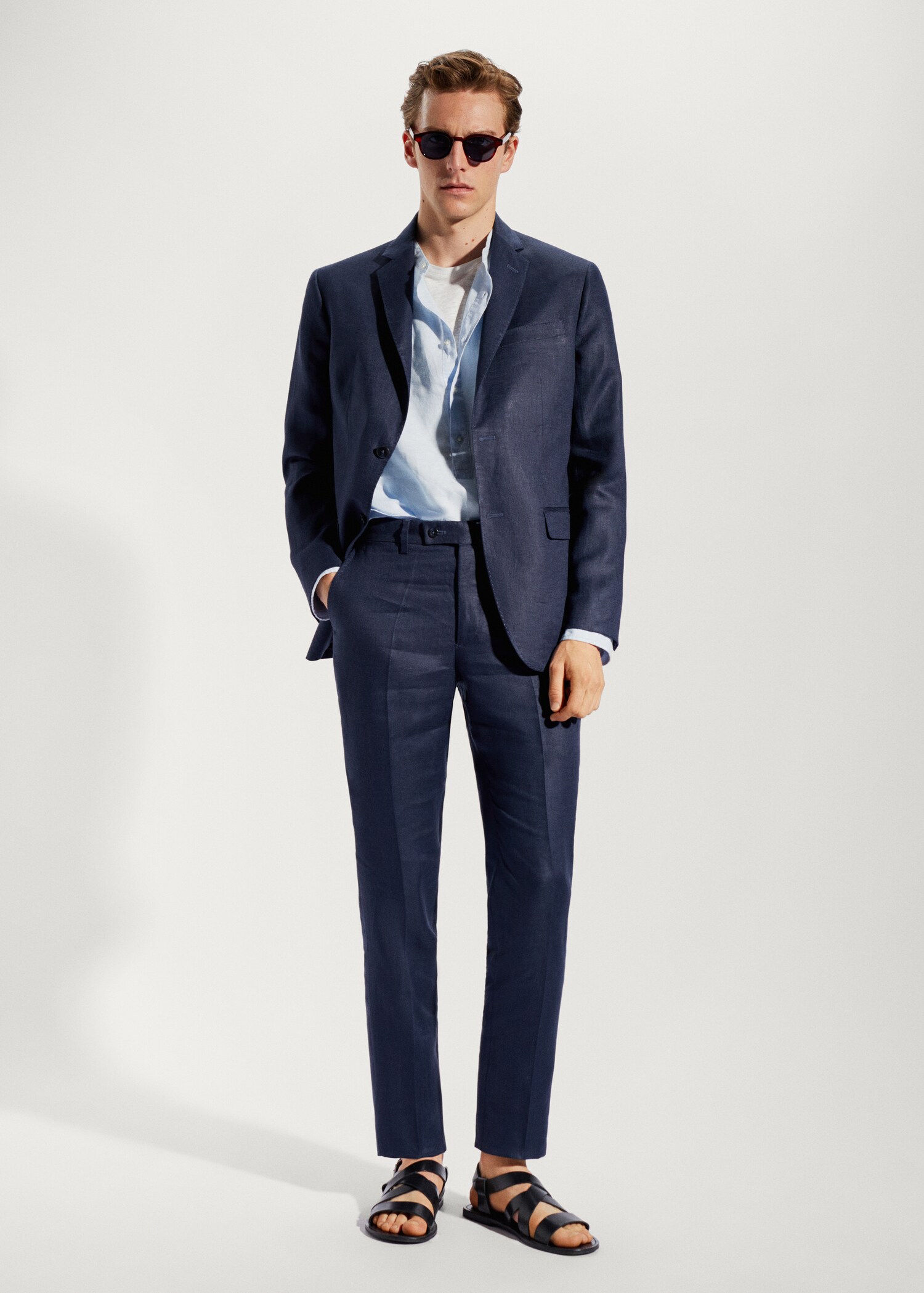 Americana traje 100% lino  - Plano general