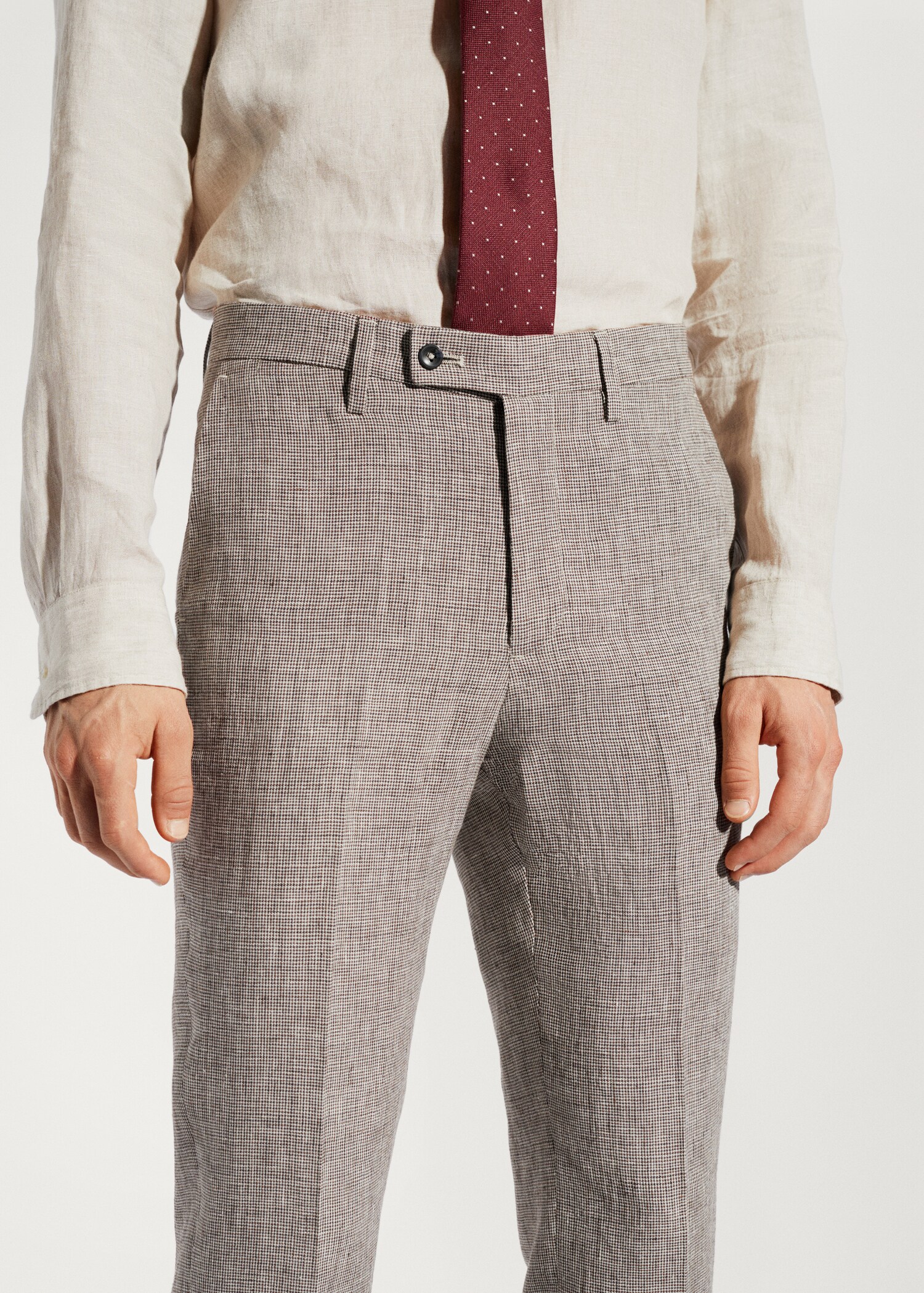 100% linen suit trousers - Details of the article 1