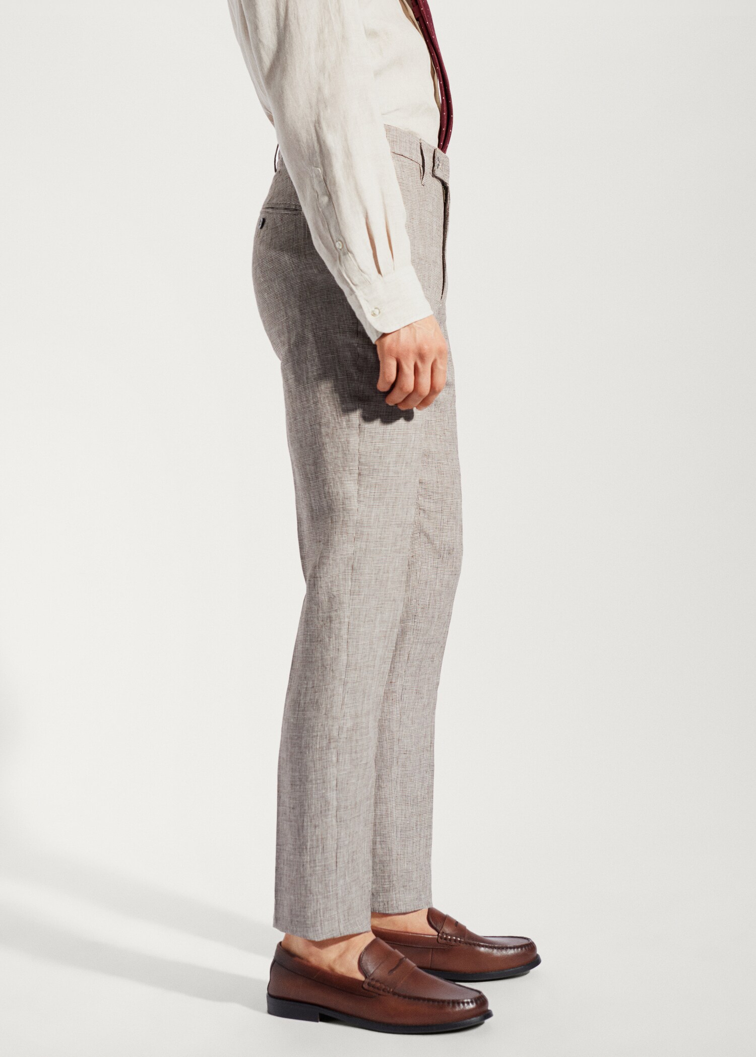 100% linen suit trousers - Details of the article 2