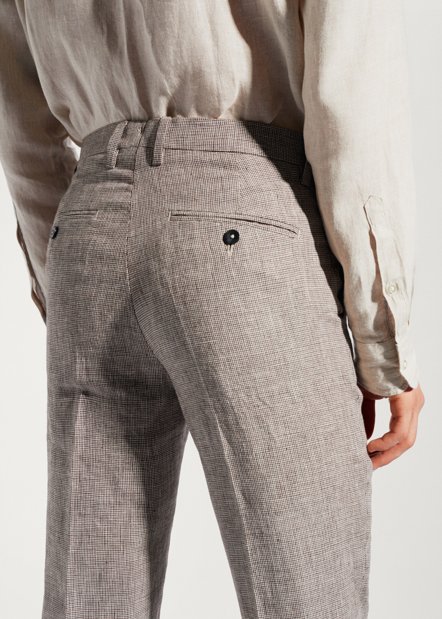 100% linen suit trousers - Details of the article 3