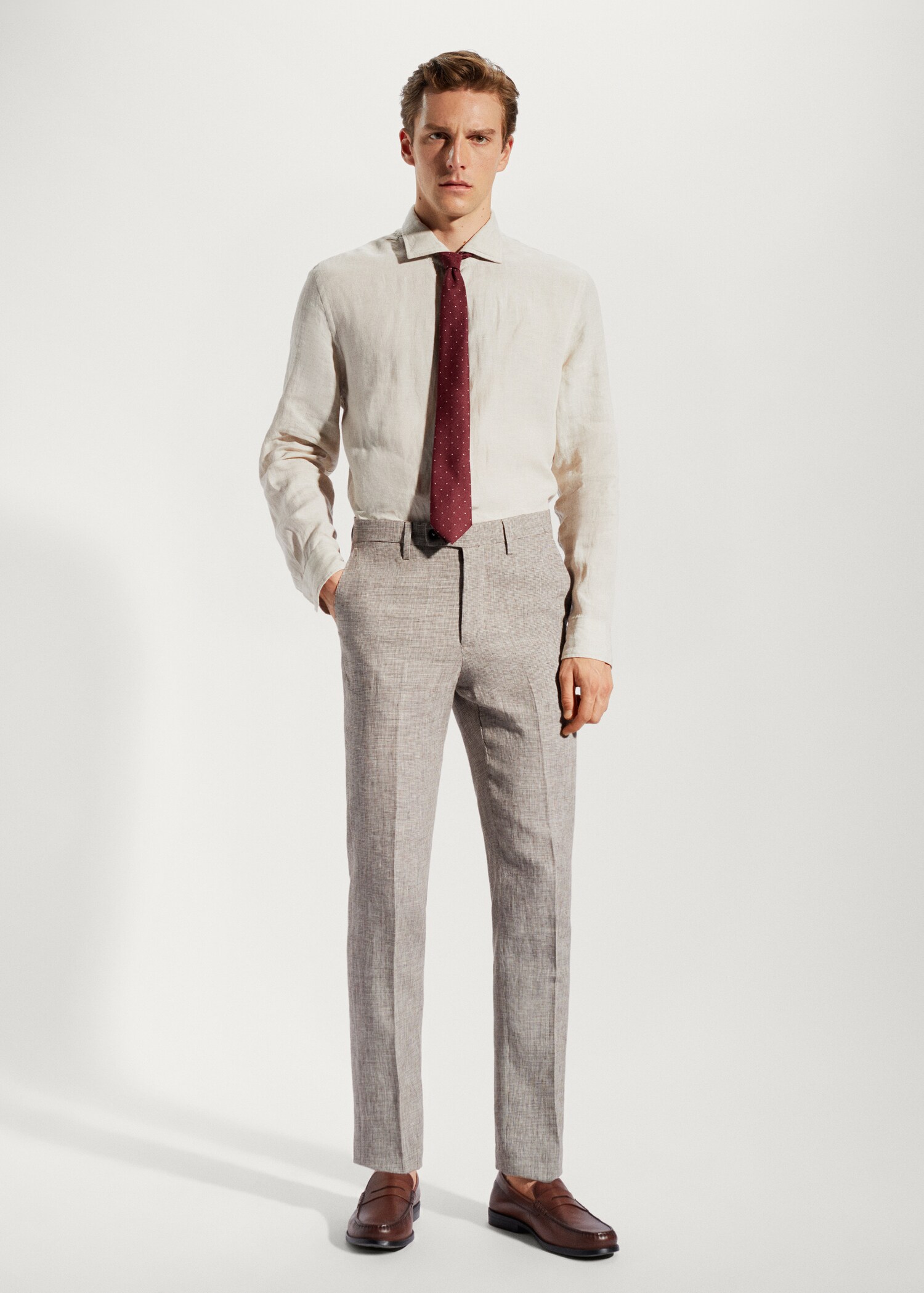 100% linen suit trousers - General plane
