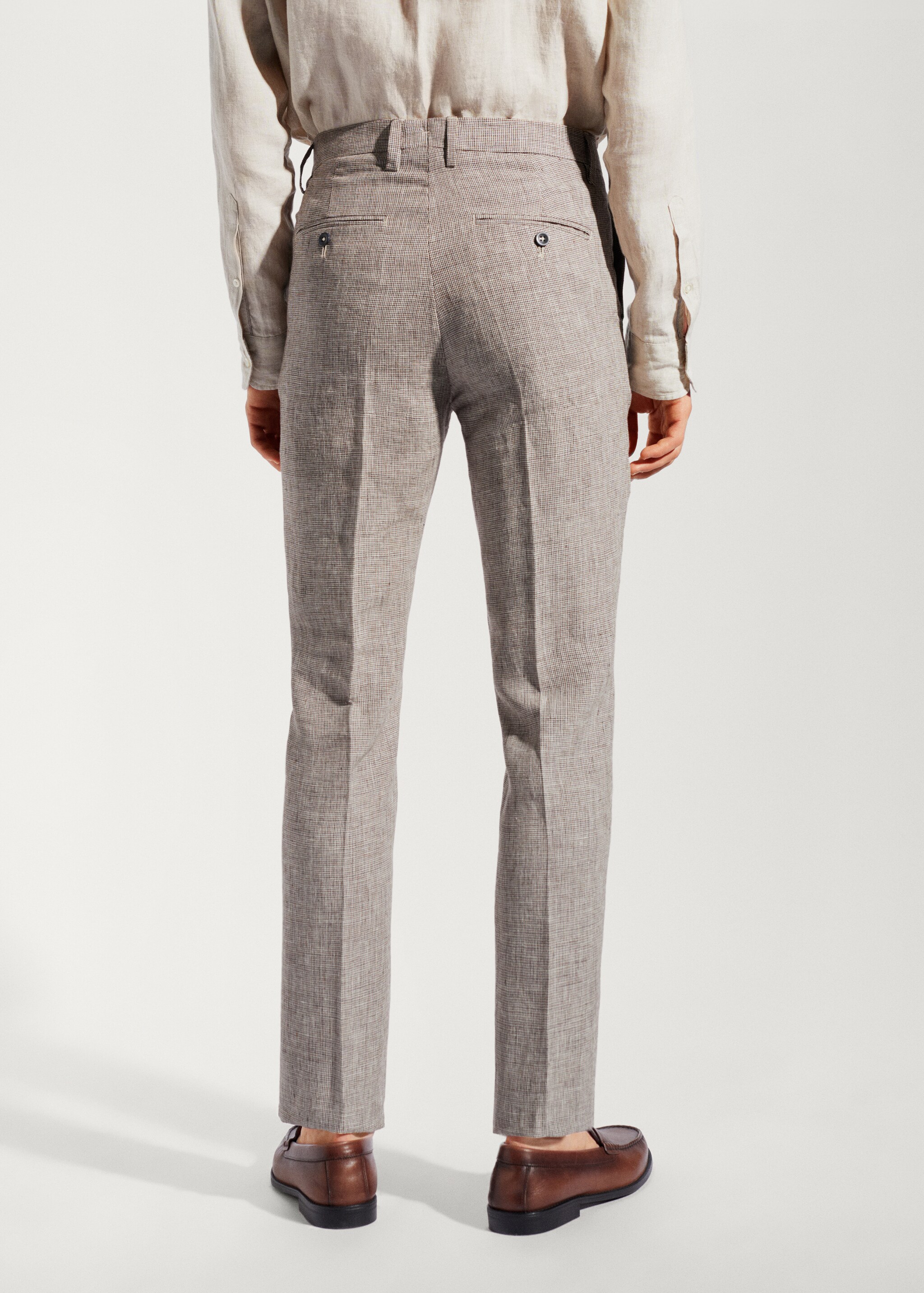 Pantalón traje 100% lino - Reverso del artículo