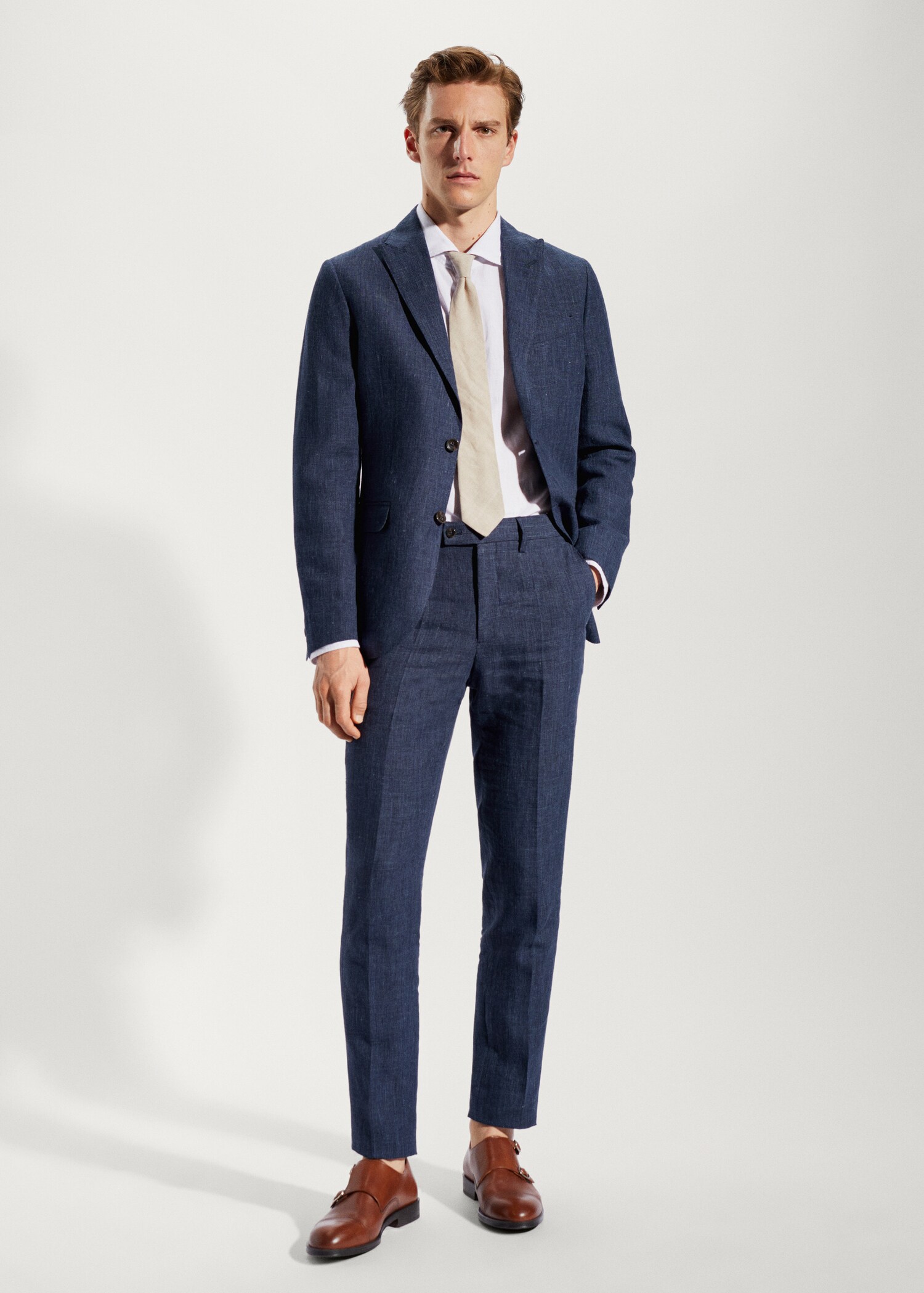 100% linen suit trousers - Details of the article 2