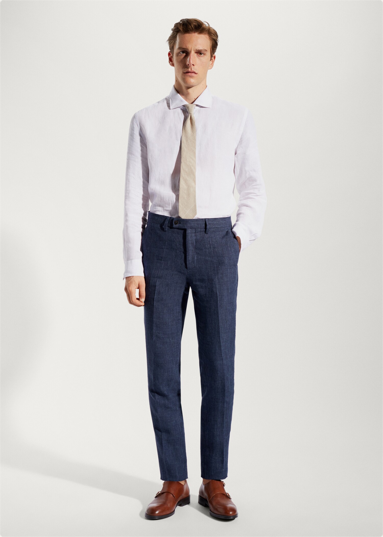 100% linen suit trousers - General plane