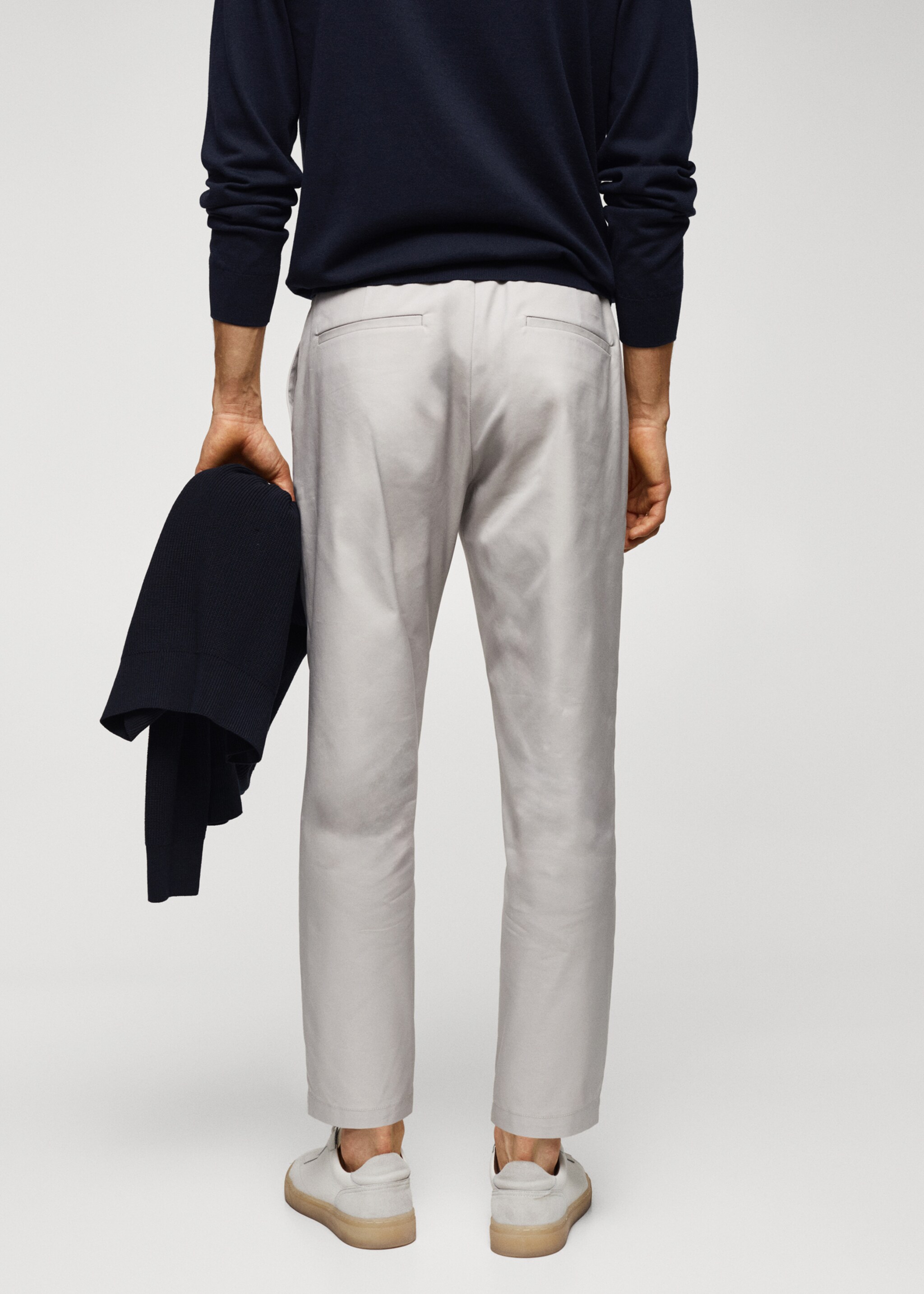 Slim-fit cotton trousers - Reverse of the article