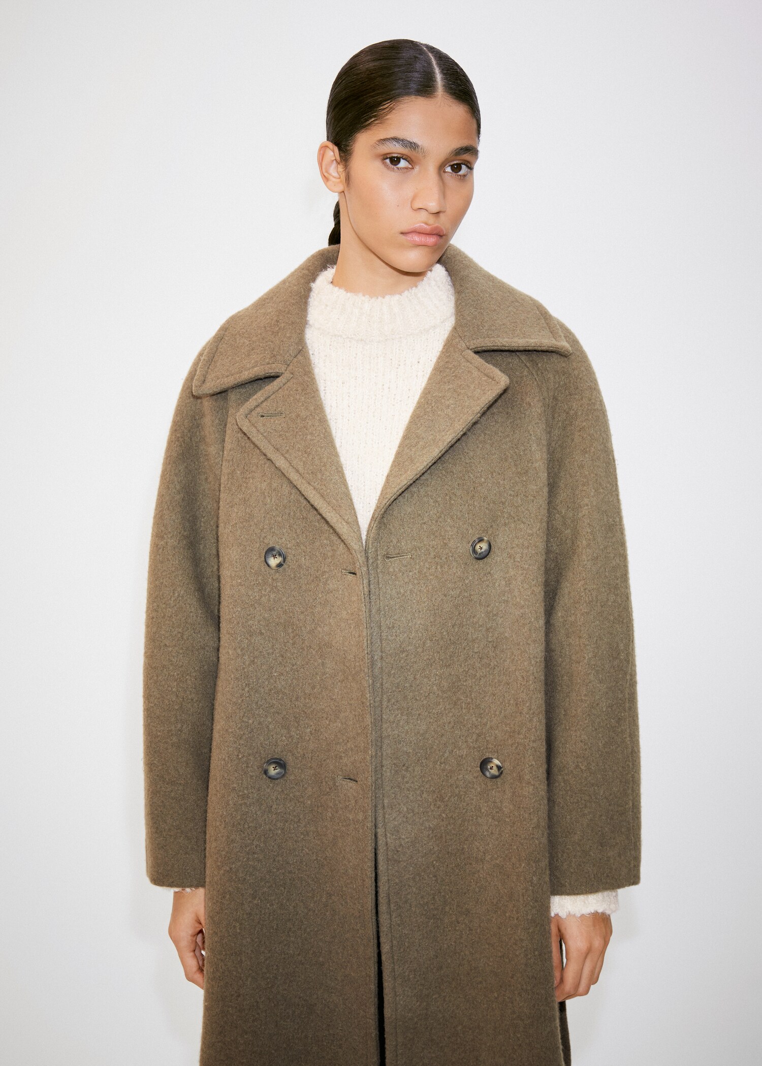 Double-breasted Manteco wool coat - Medium plane