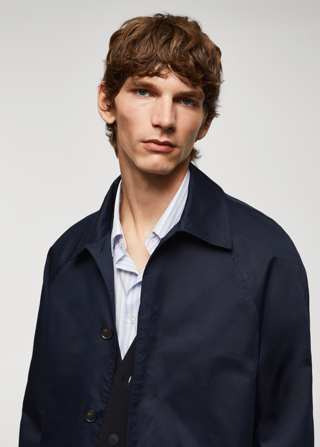 Relaxed-fit cotton trench coat