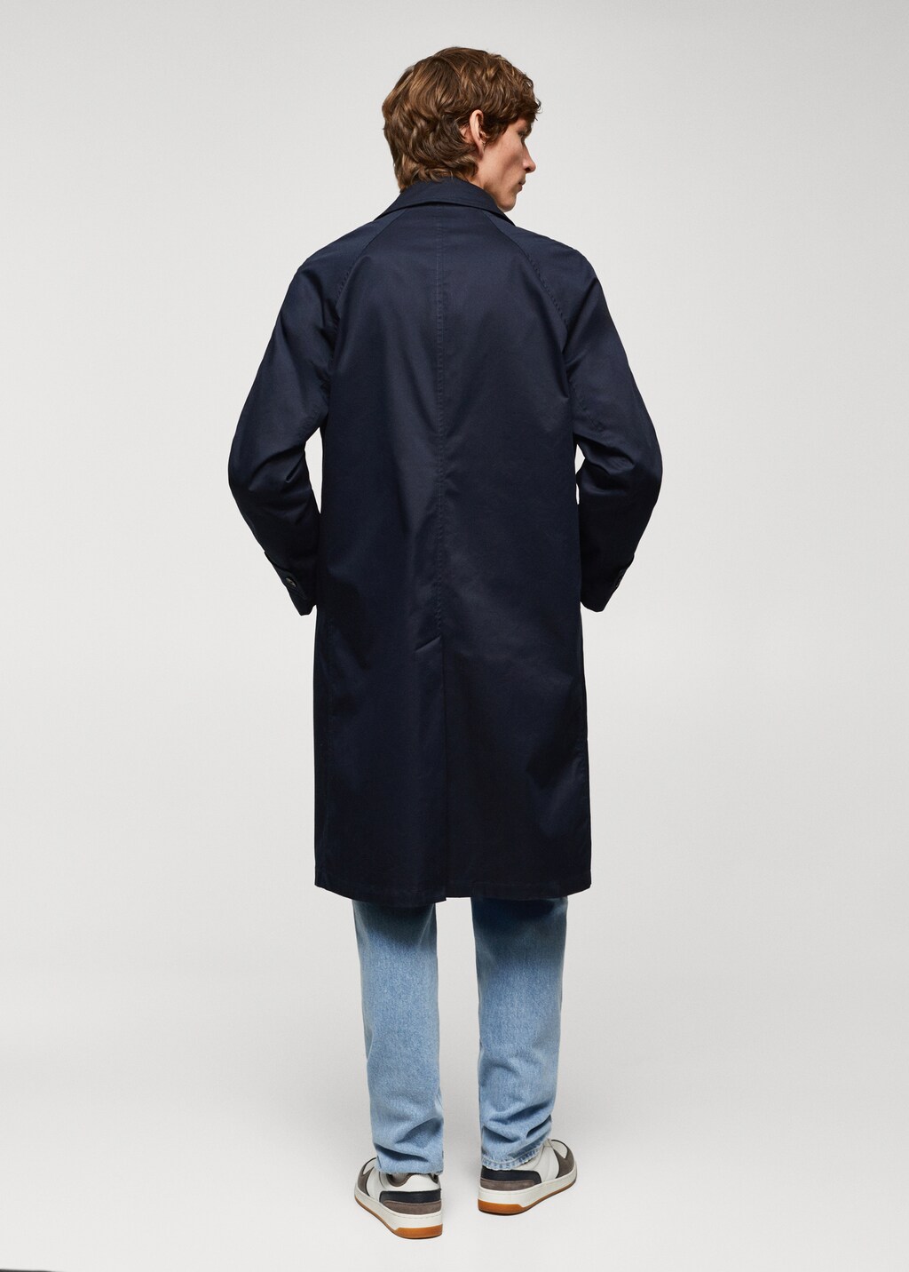 Relaxed-fit cotton trench coat