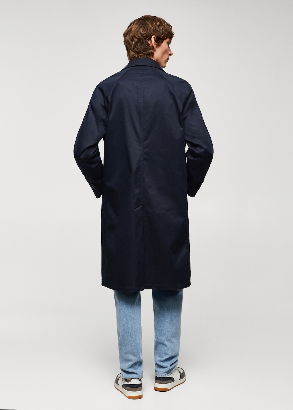 Relaxed-fit cotton trench coat