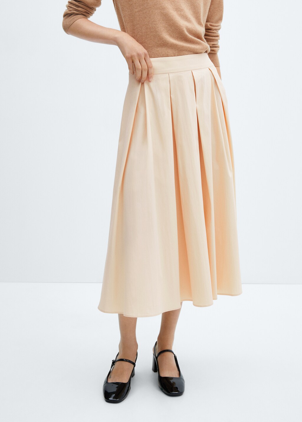 Jupe midi a pinces Femme MANGO Maurice