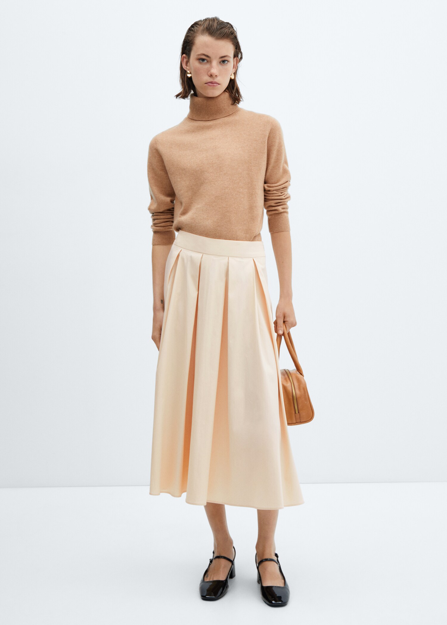 Pleated midi skirt - General plane