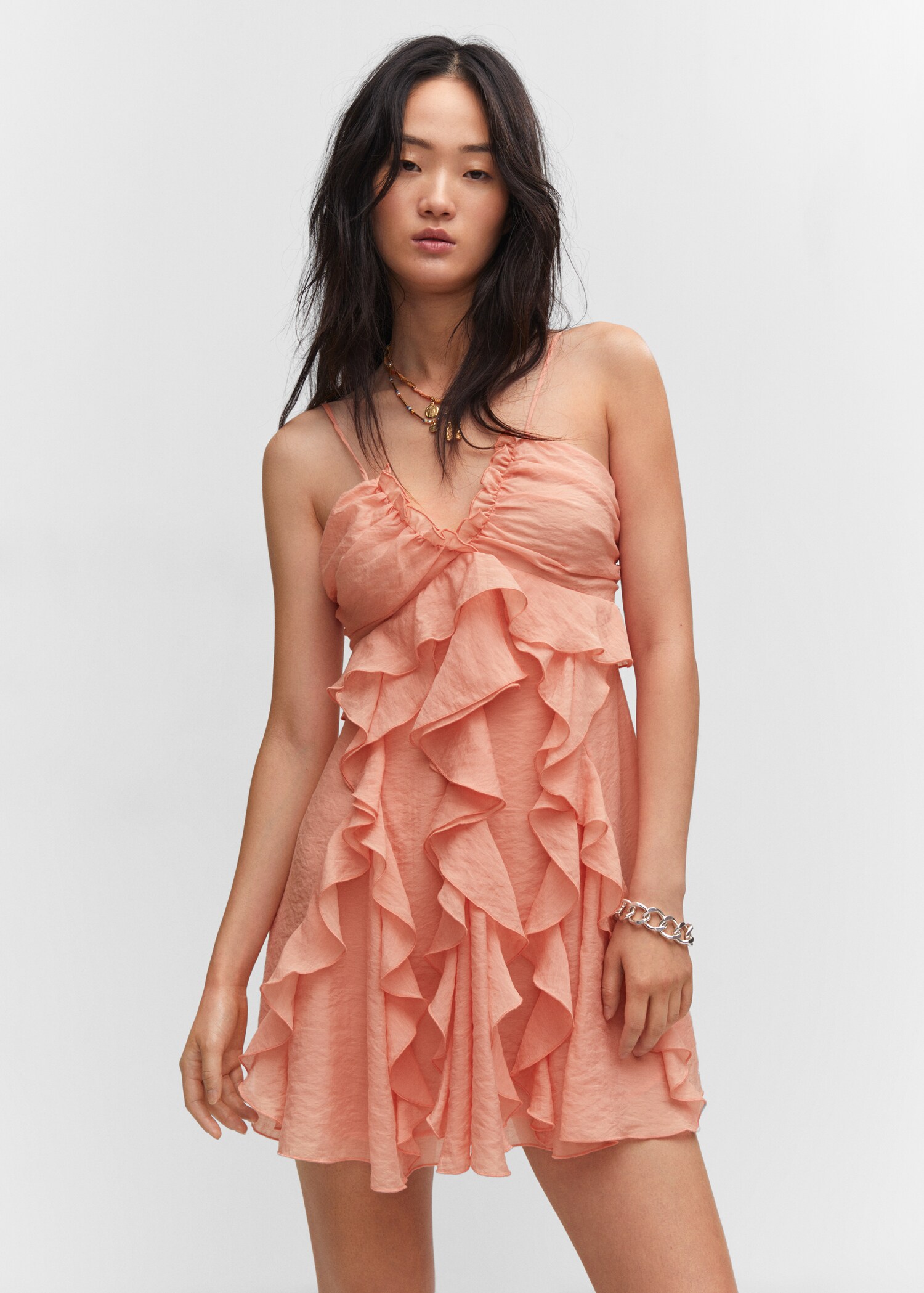 Vestido volantes lyocell - Plano medio