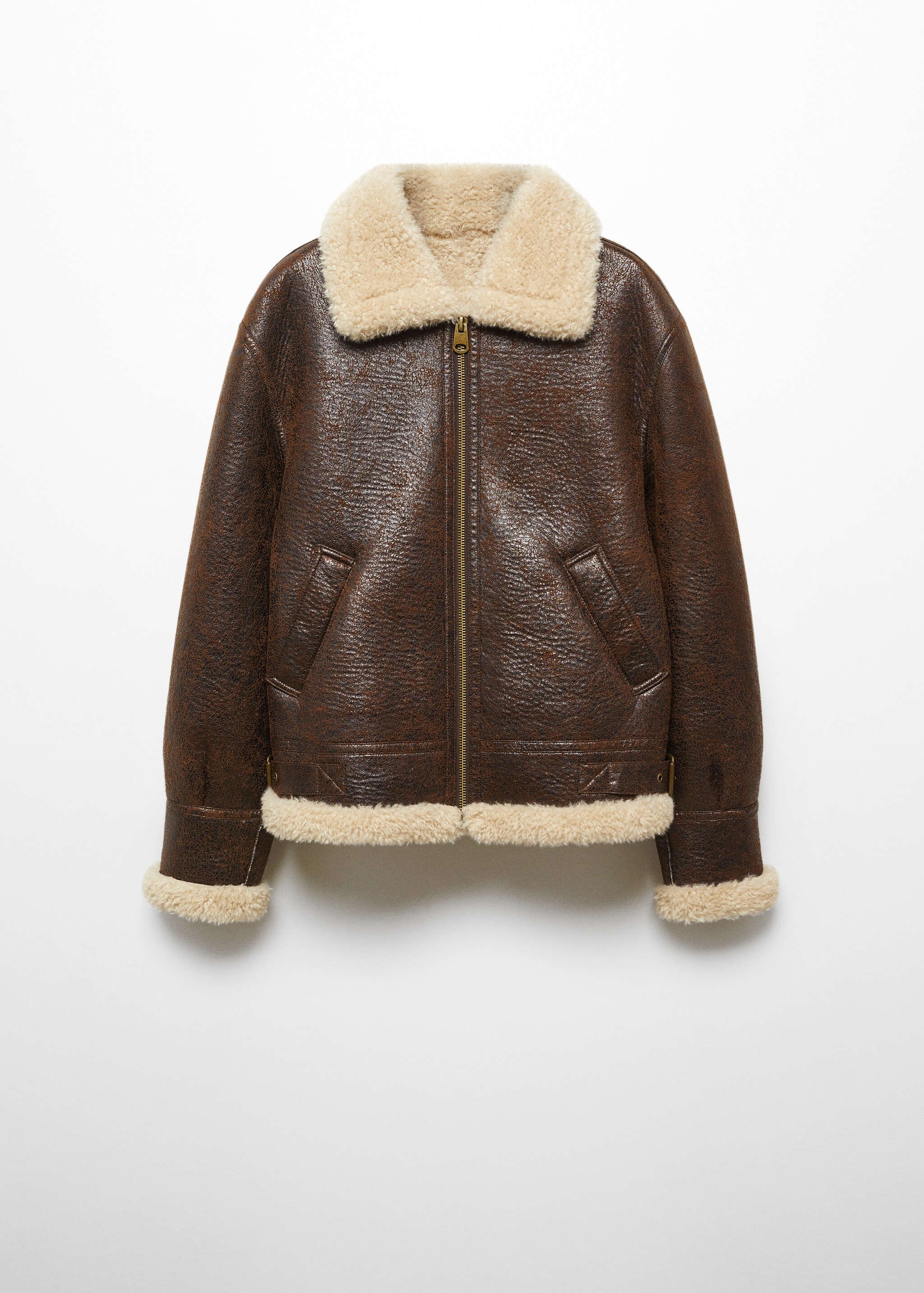 Vintage-effect shearling jacket - Article without model