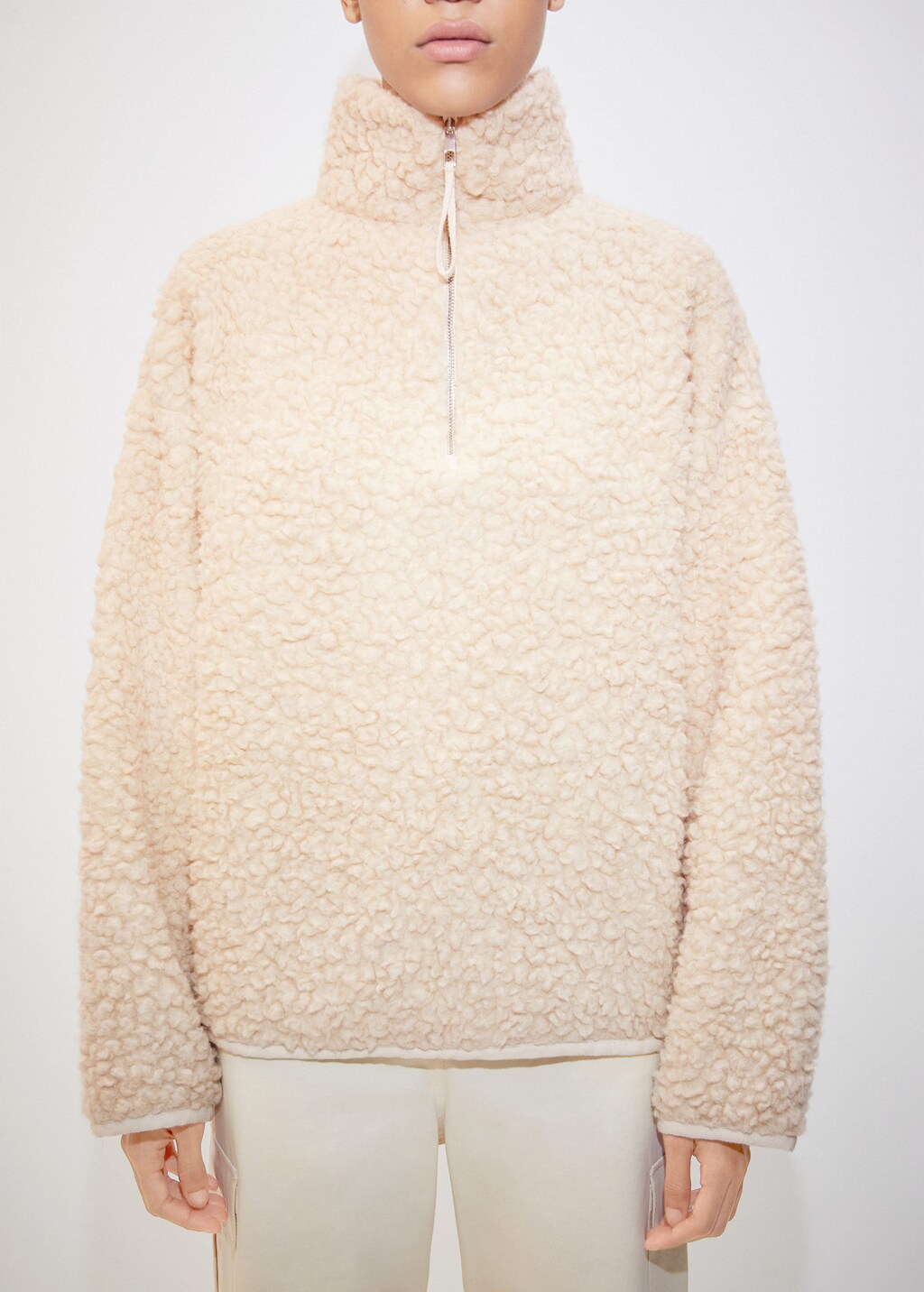 Sweatshirt top zip neck