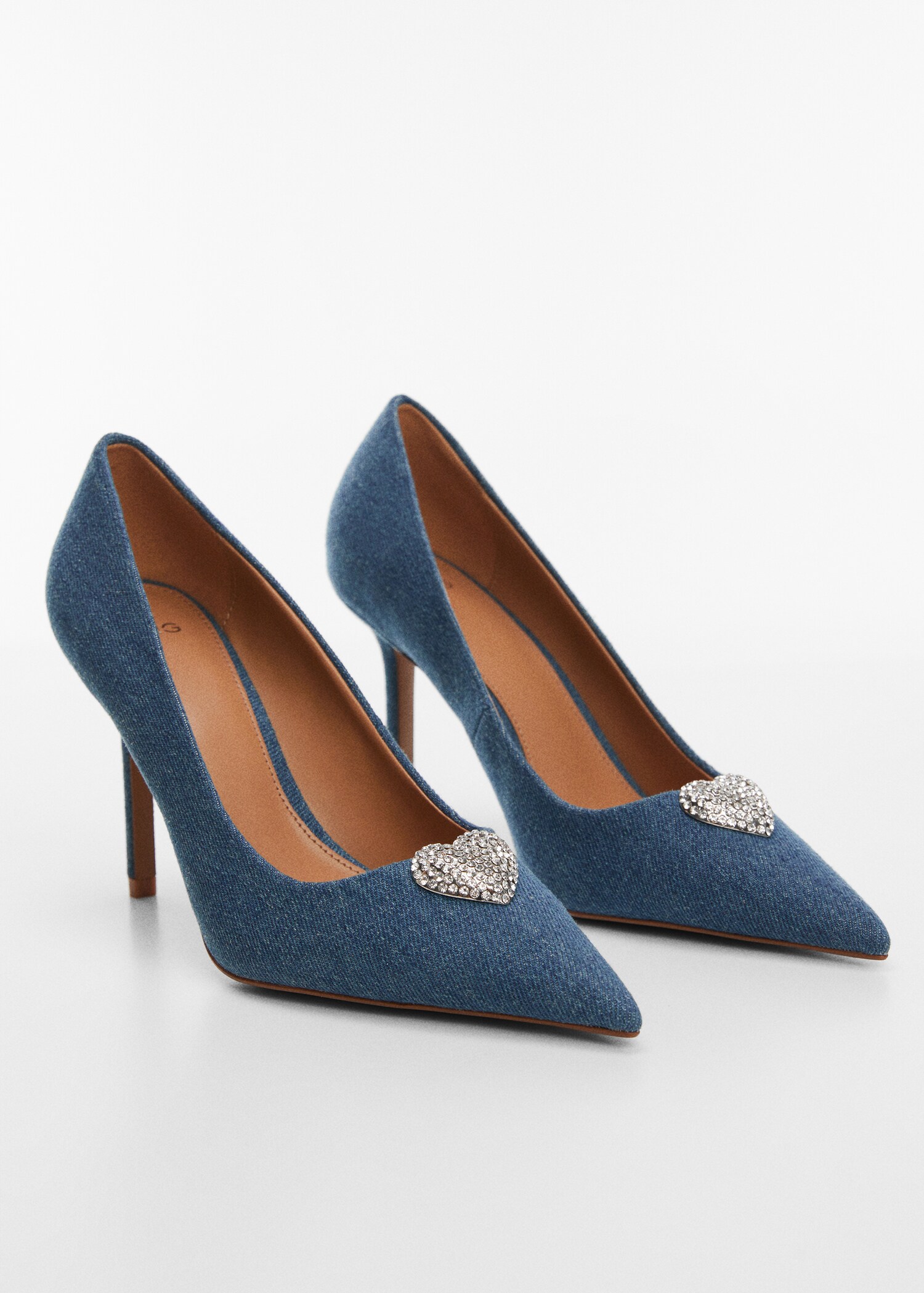 Denim shoes with rhinestone detail - Medium plane