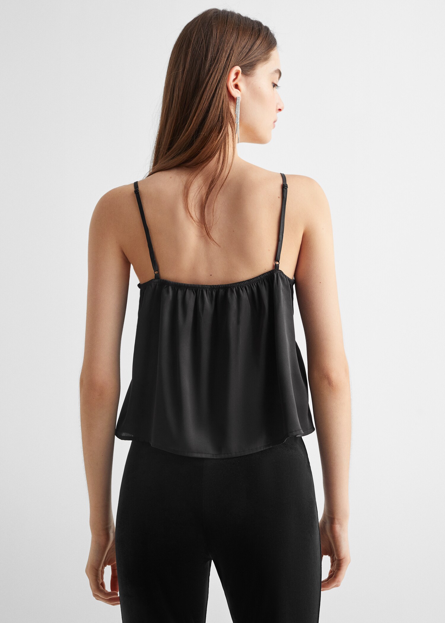 Top acetinado com folhos - Verso do artigo