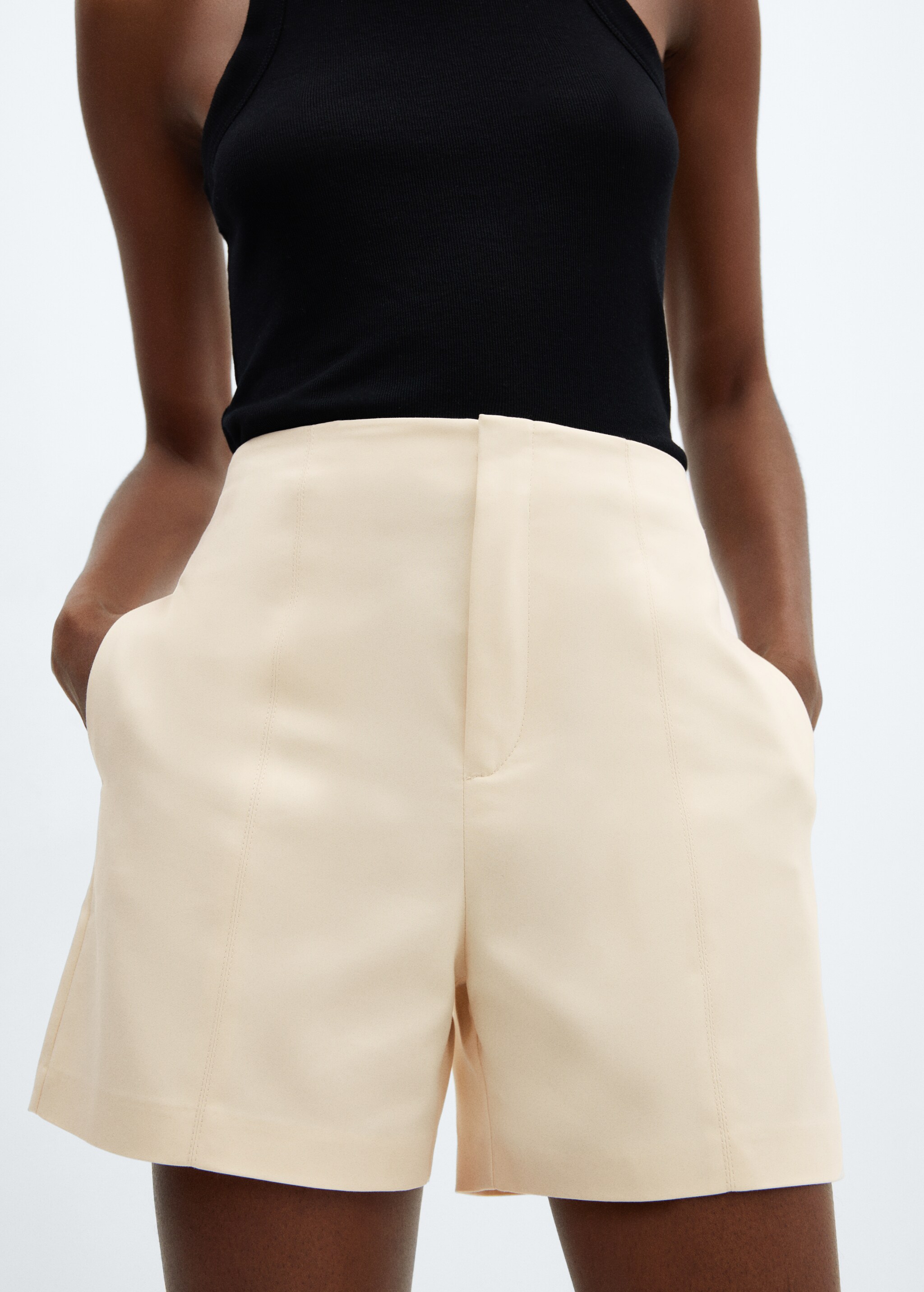 High-waist straight shorts - Details of the article 6