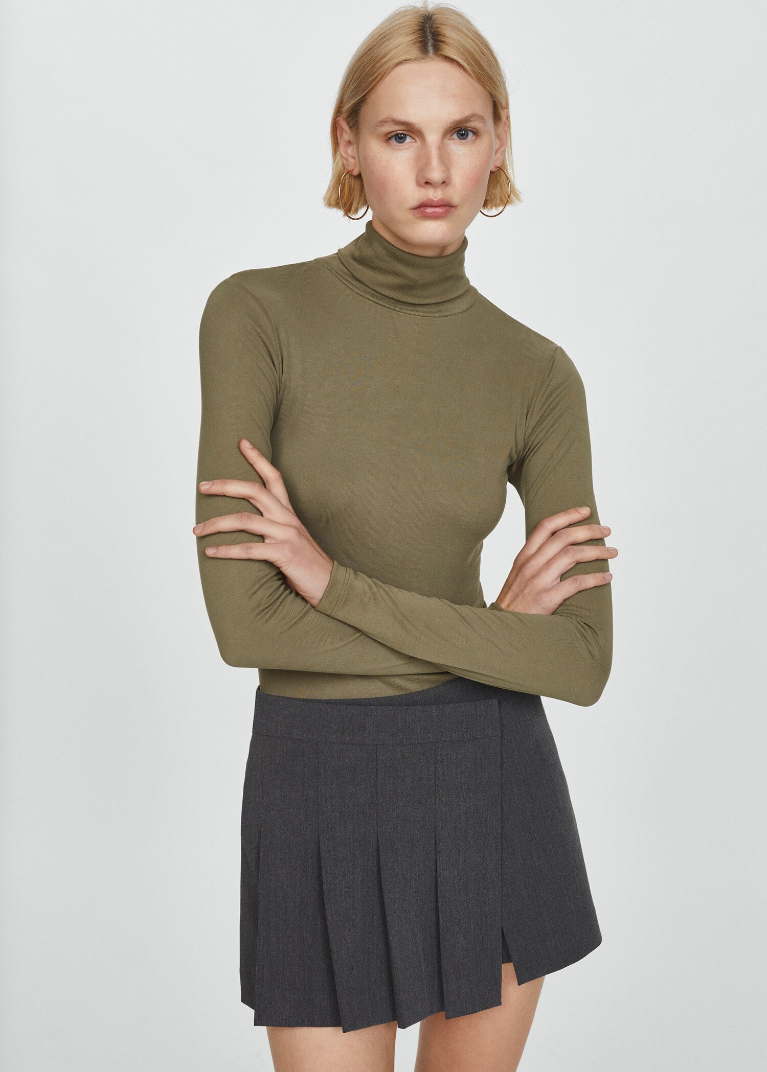 Modal turtleneck t-shirt - Details of the article 1