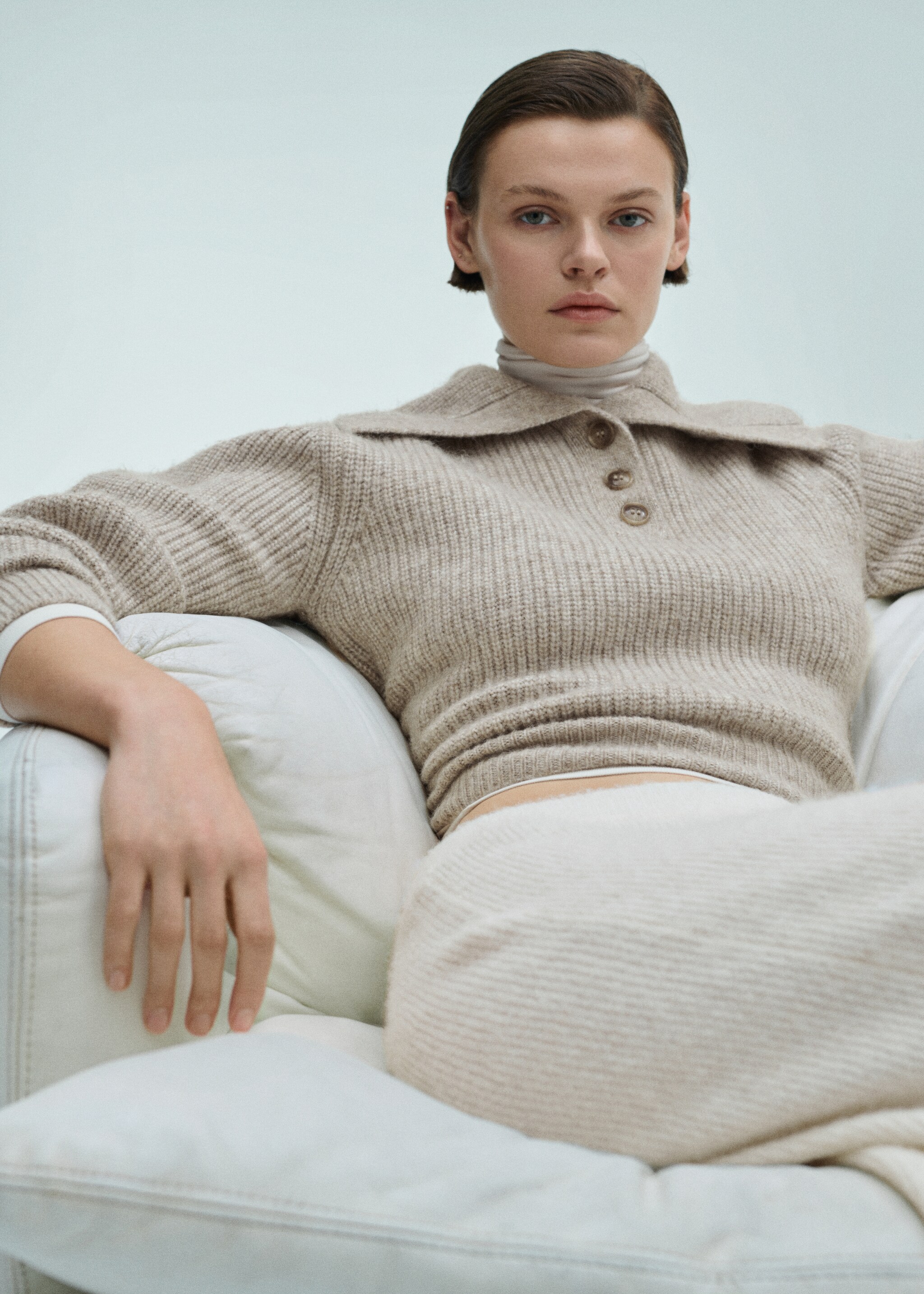 Camp-collar knit sweater - Details of the article 7