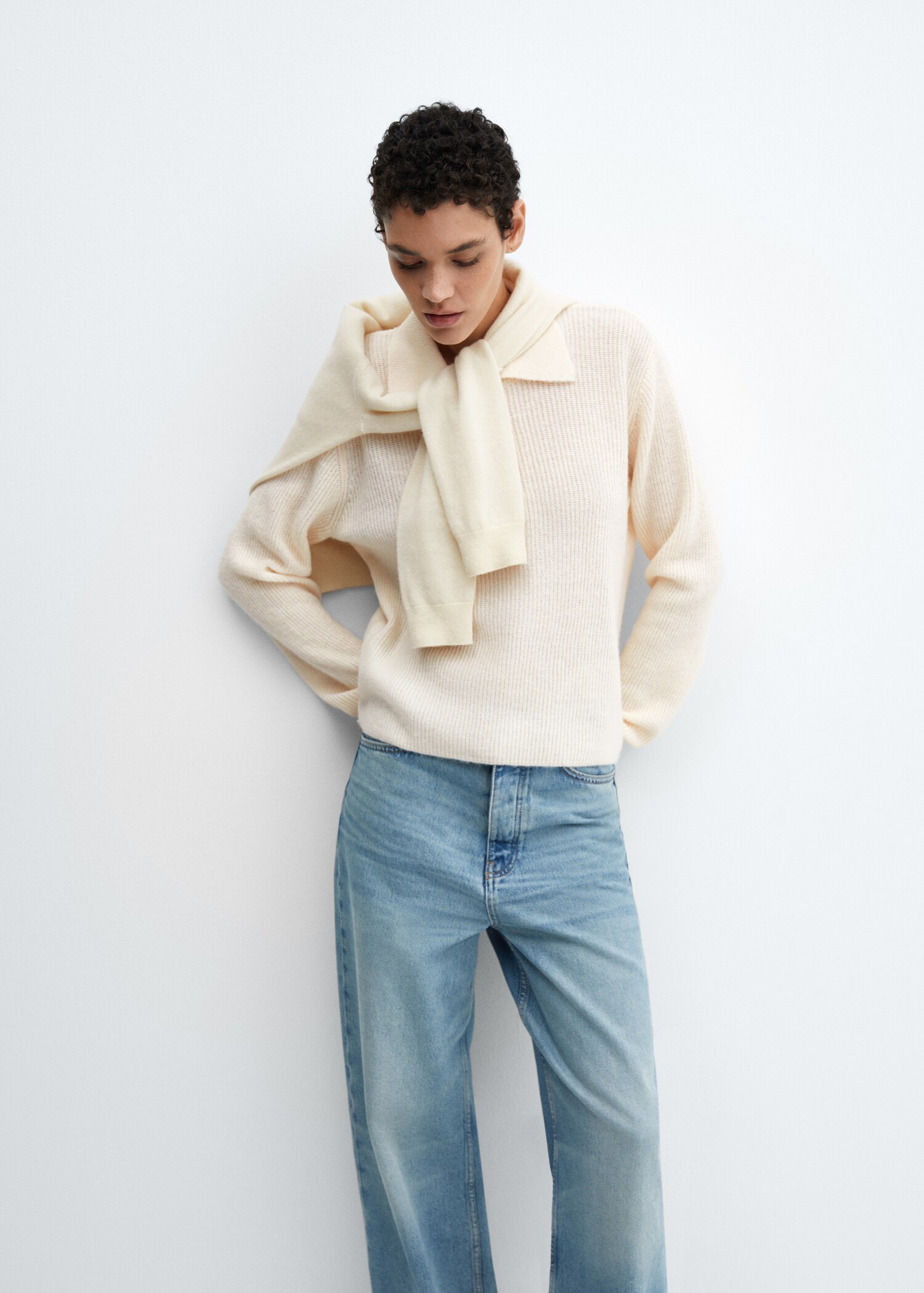 Knitted polo-neck sweater - Details of the article 2